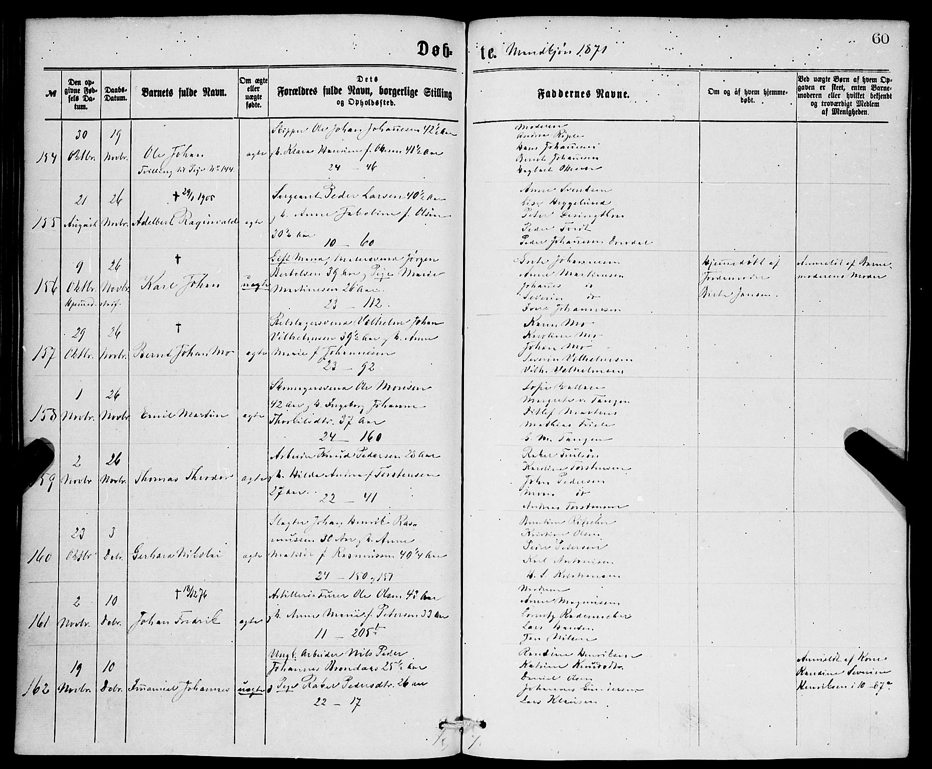 Korskirken sokneprestembete, SAB/A-76101/H/Hab: Parish register (copy) no. B 6, 1869-1874, p. 60