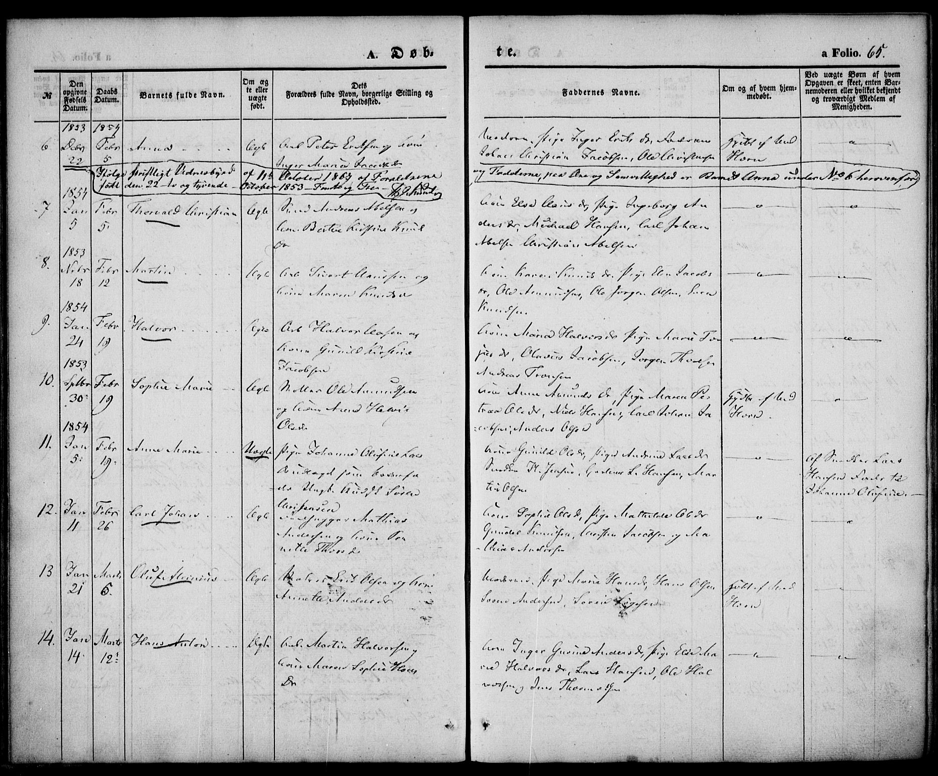 Larvik kirkebøker, AV/SAKO-A-352/F/Fb/L0003: Parish register (official) no. II 3, 1842-1856, p. 65