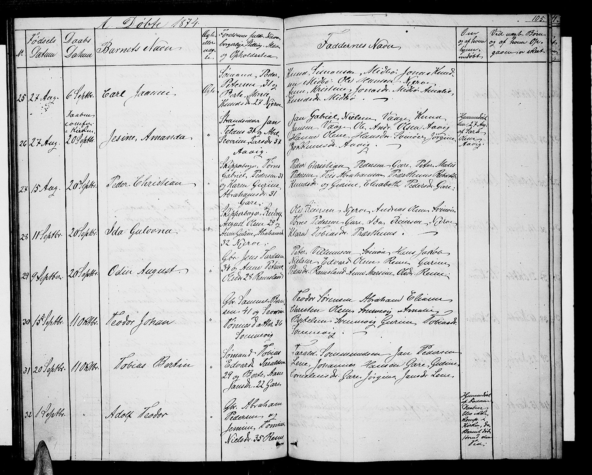 Sør-Audnedal sokneprestkontor, AV/SAK-1111-0039/F/Fb/Fba/L0002: Parish register (copy) no. B 2, 1853-1878, p. 105