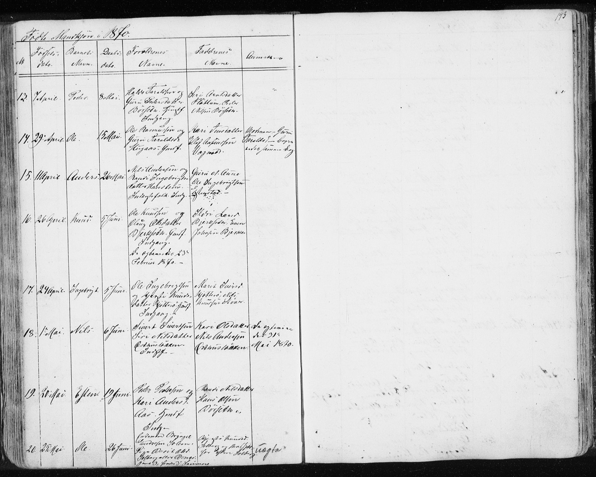 Ministerialprotokoller, klokkerbøker og fødselsregistre - Sør-Trøndelag, SAT/A-1456/689/L1043: Parish register (copy) no. 689C02, 1816-1892, p. 143