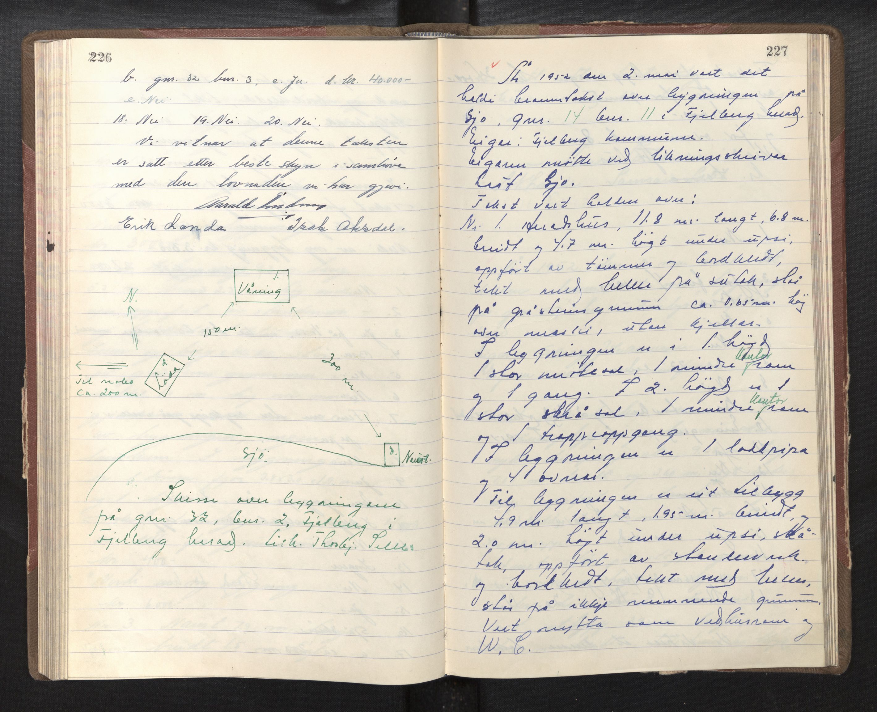 Lensmannen i Fjelberg, AV/SAB-A-32101/0012/L0004: Branntakstprotokoll, 1951-1953, p. 226-227