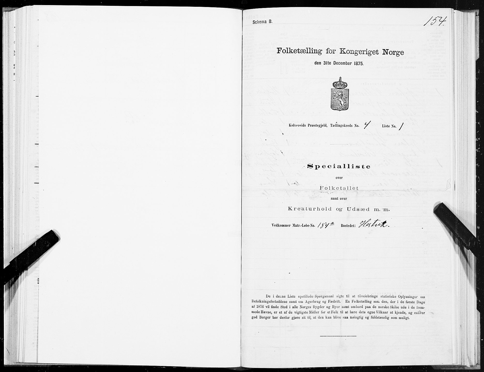 SAT, 1875 census for 1752P Kolvereid, 1875, p. 2154