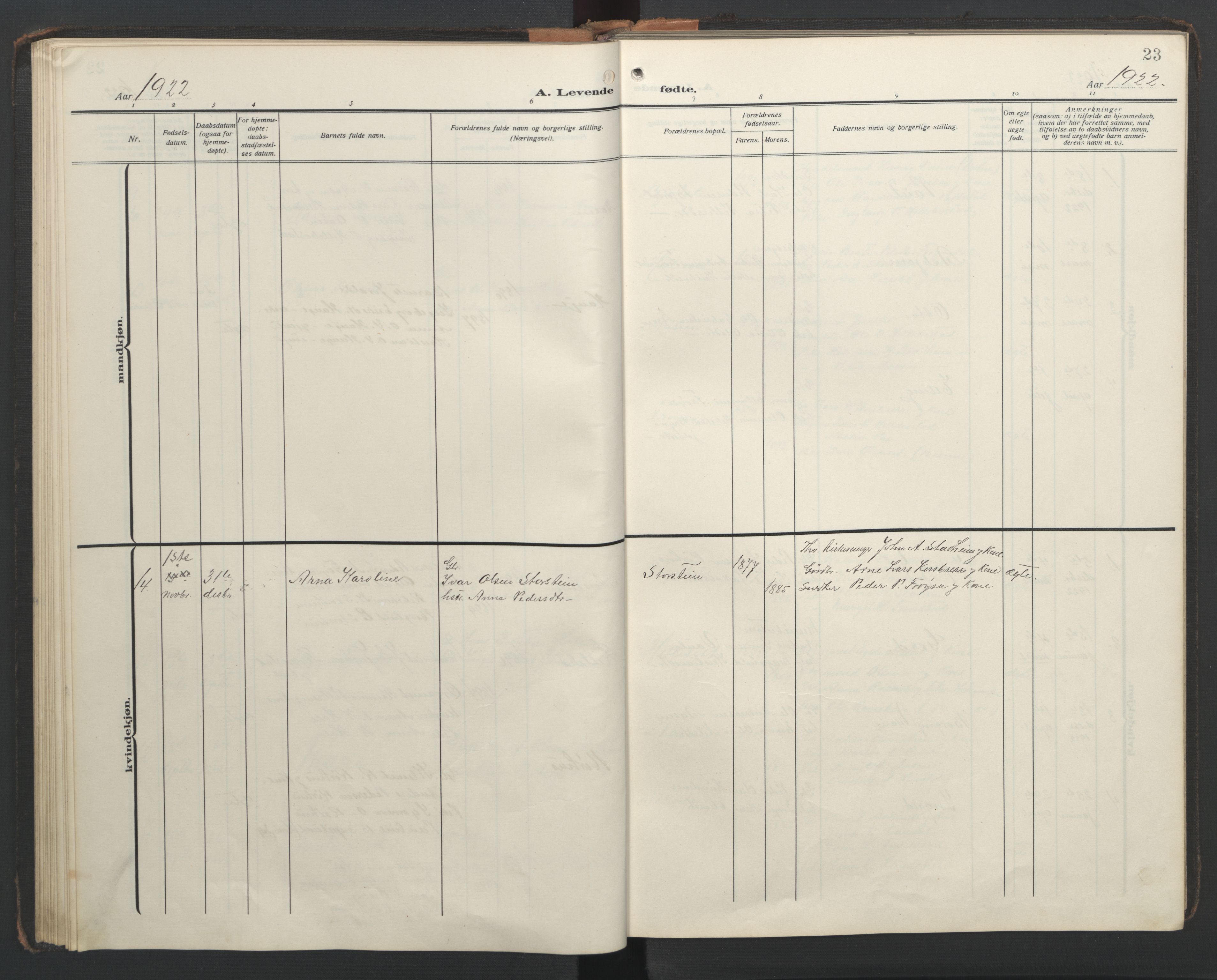 Ministerialprotokoller, klokkerbøker og fødselsregistre - Møre og Romsdal, AV/SAT-A-1454/517/L0232: Parish register (copy) no. 517C05, 1910-1946, p. 23
