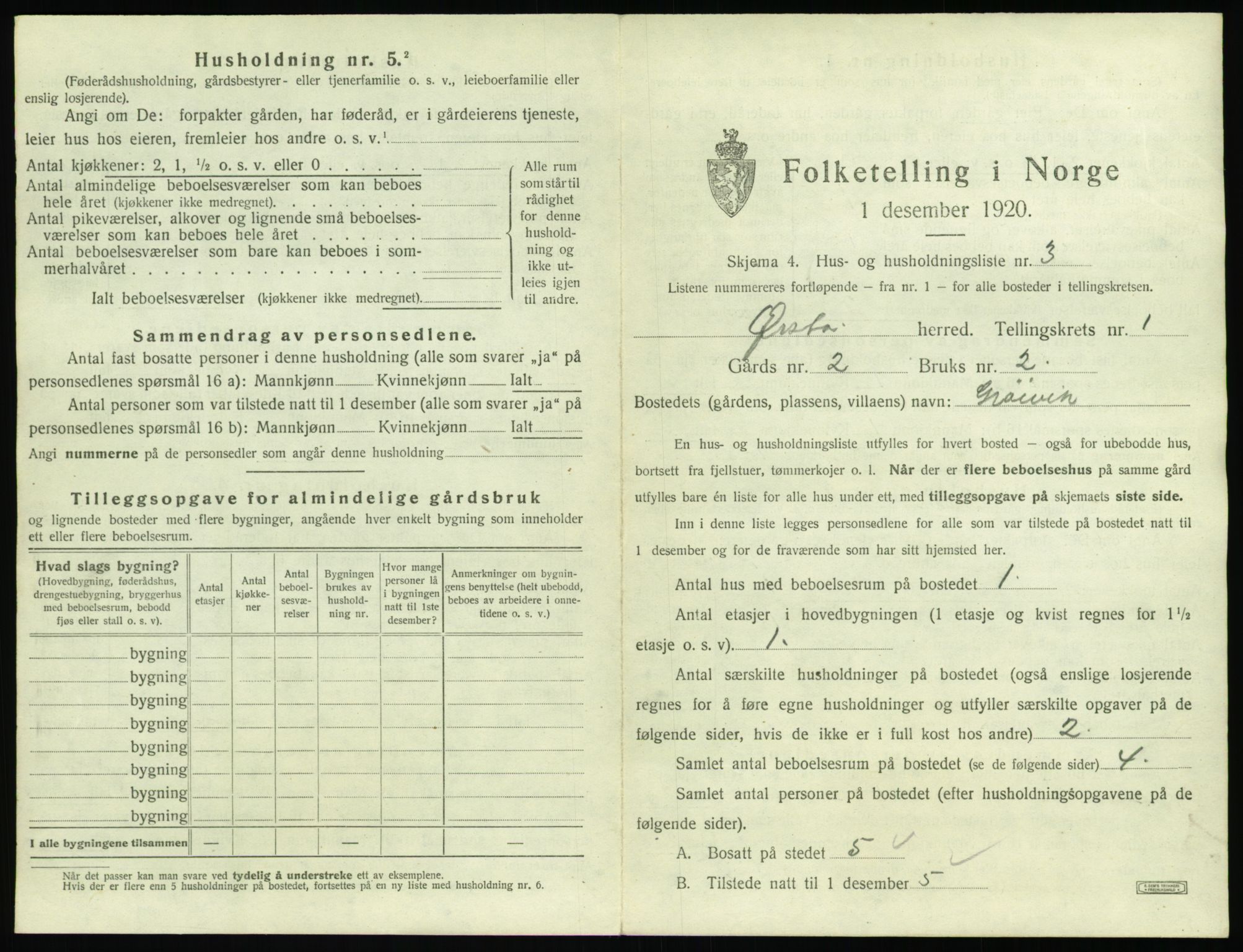 SAT, 1920 census for Ørsta, 1920, p. 44