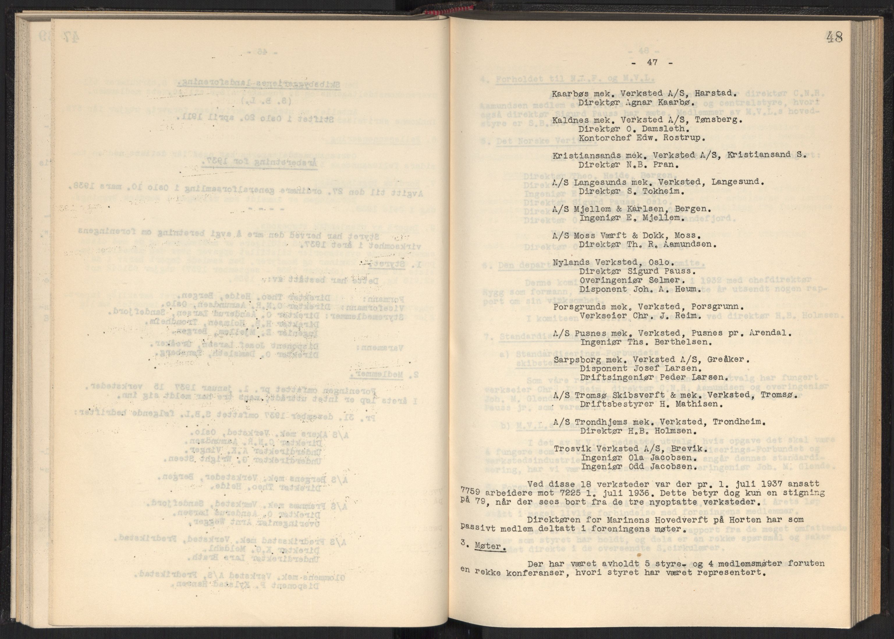 Teknologibedriftenes Landsforening TBL, RA/PA-1700/A/Ad/L0006: Årsberetning med register, 1937-1943, p. 48