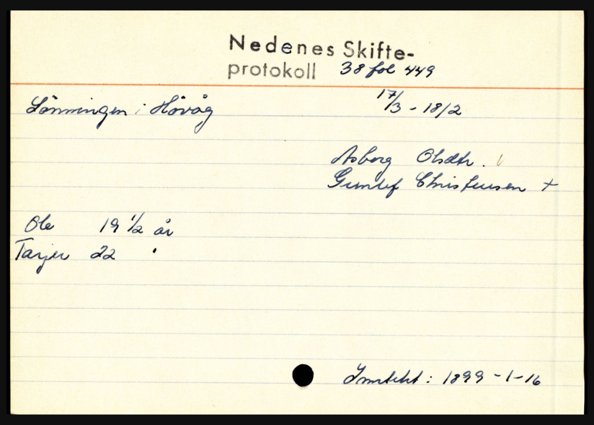 Nedenes sorenskriveri før 1824, AV/SAK-1221-0007/H, p. 29437