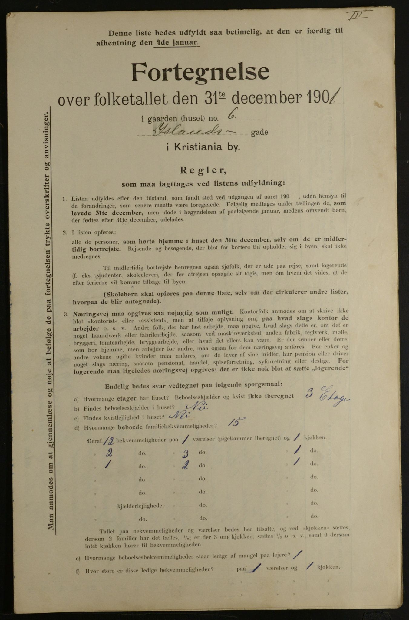 OBA, Municipal Census 1901 for Kristiania, 1901, p. 7023