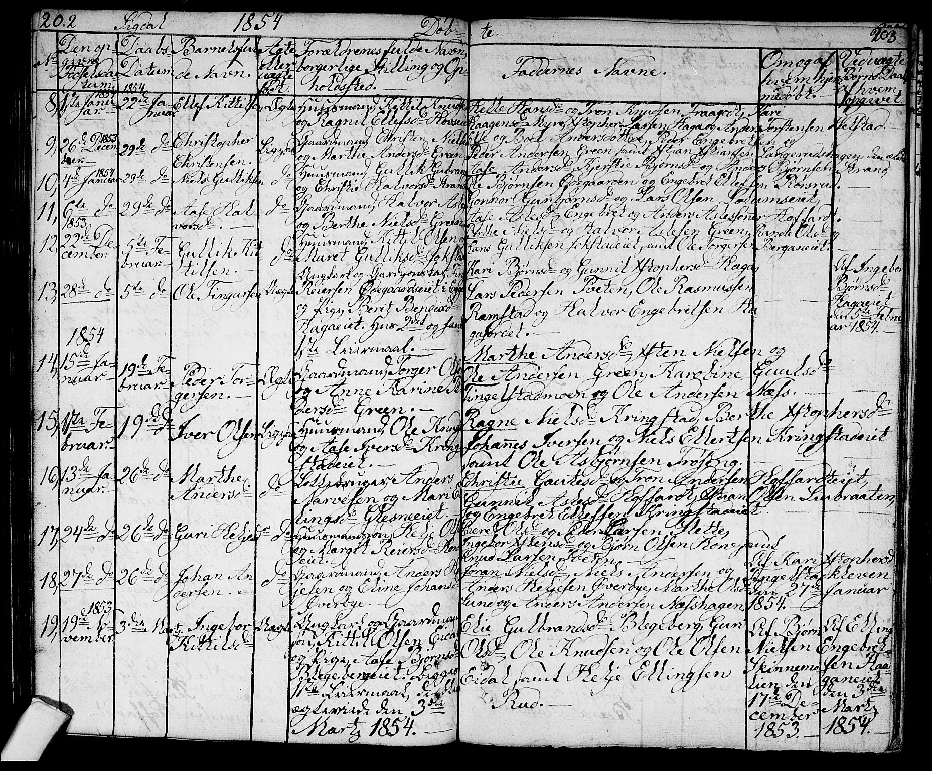 Sigdal kirkebøker, SAKO/A-245/G/Ga/L0002: Parish register (copy) no. I 2, 1835-1856, p. 202-203