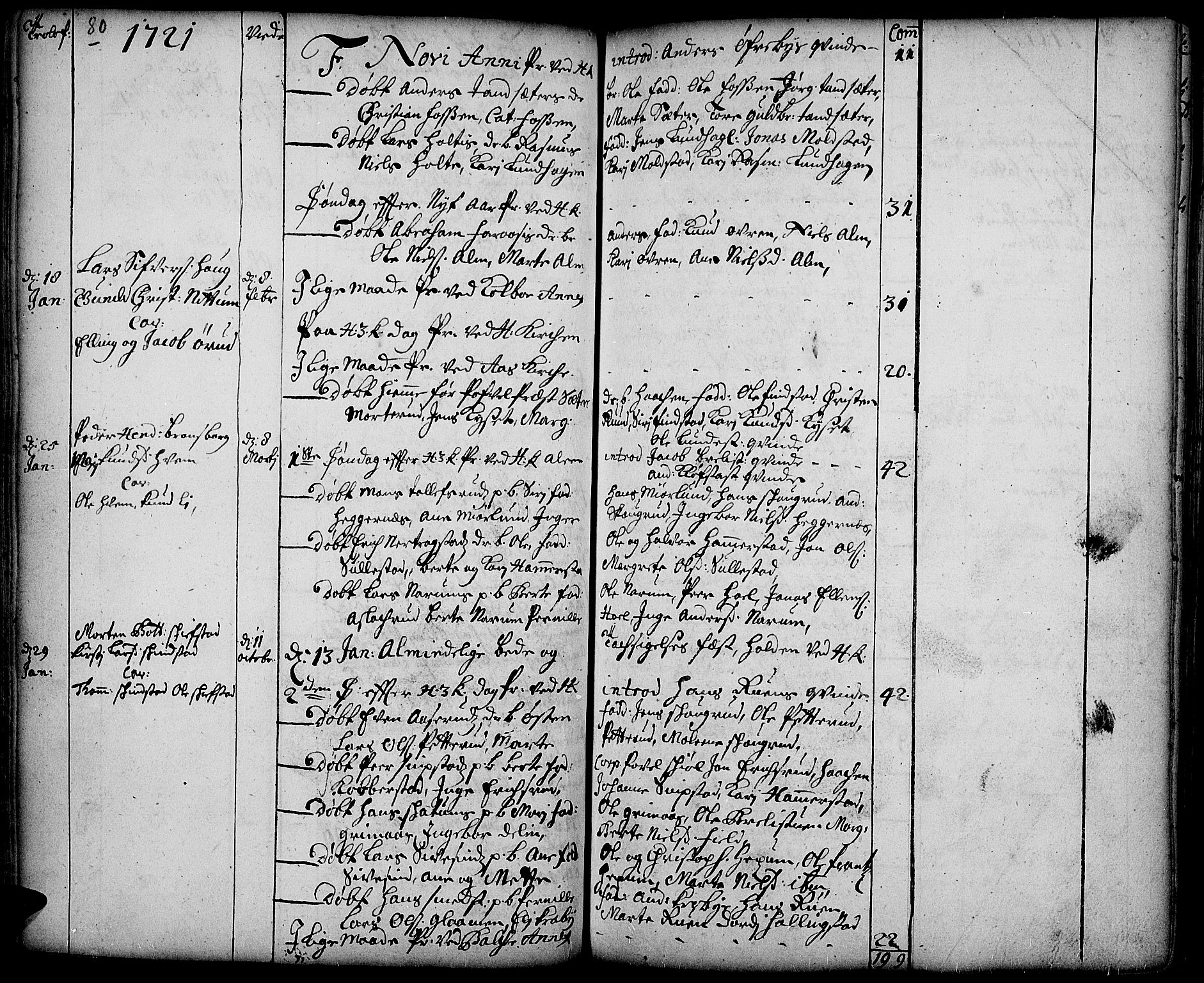 Toten prestekontor, SAH/PREST-102/H/Ha/Haa/L0002: Parish register (official) no. 2, 1714-1732, p. 80