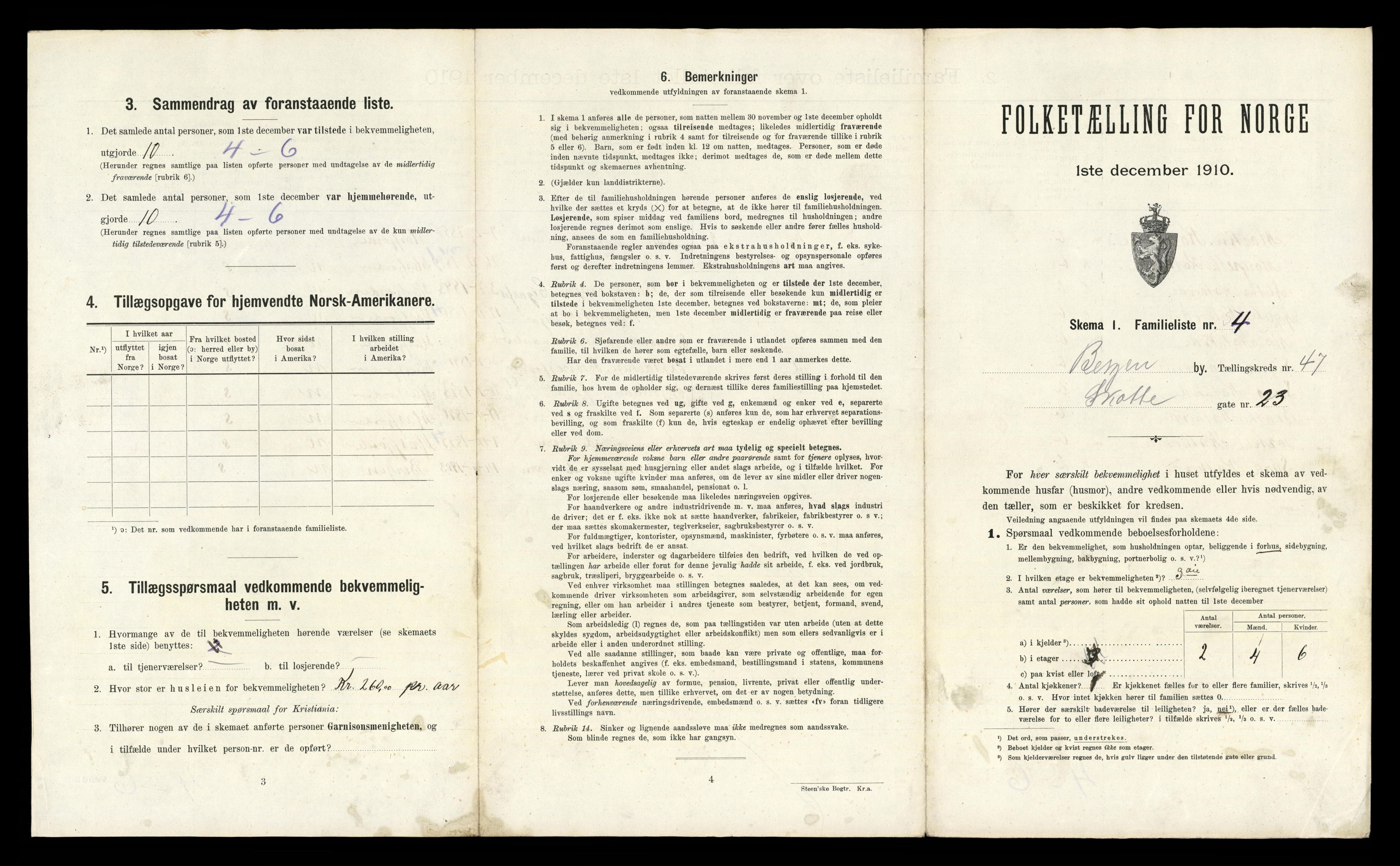 RA, 1910 census for Bergen, 1910, p. 16103