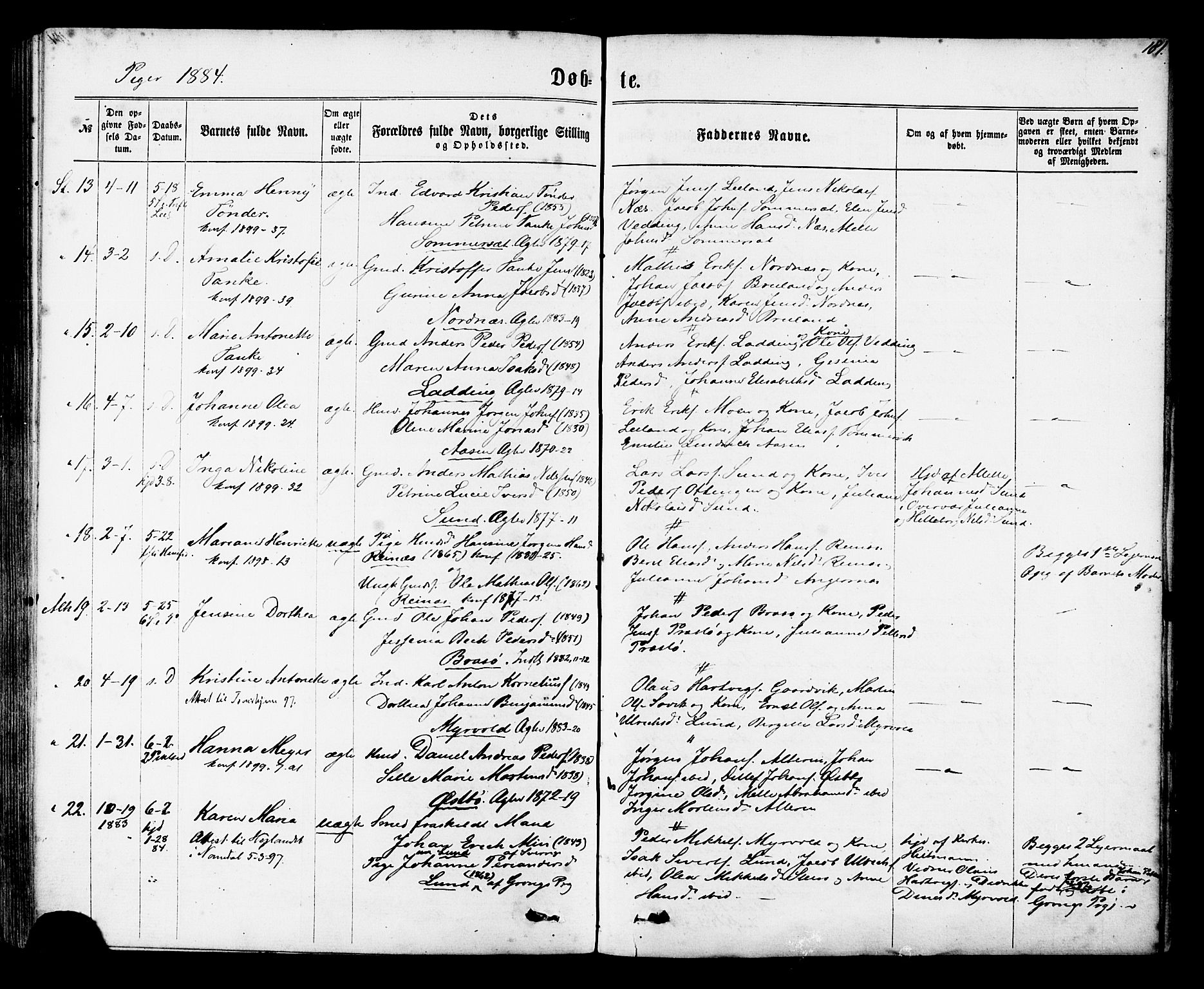 Ministerialprotokoller, klokkerbøker og fødselsregistre - Nordland, AV/SAT-A-1459/830/L0449: Parish register (official) no. 830A13, 1866-1886, p. 181