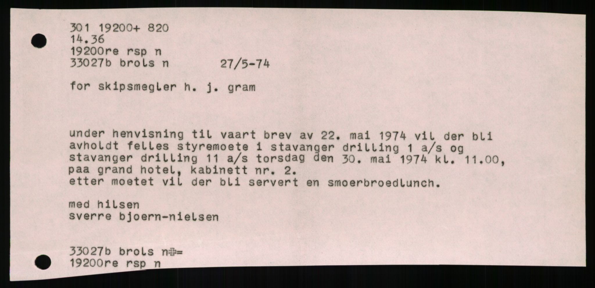 Pa 1503 - Stavanger Drilling AS, SAST/A-101906/A/Ab/Abc/L0006: Styrekorrespondanse Stavanger Drilling II A/S, 1974-1977, p. 308