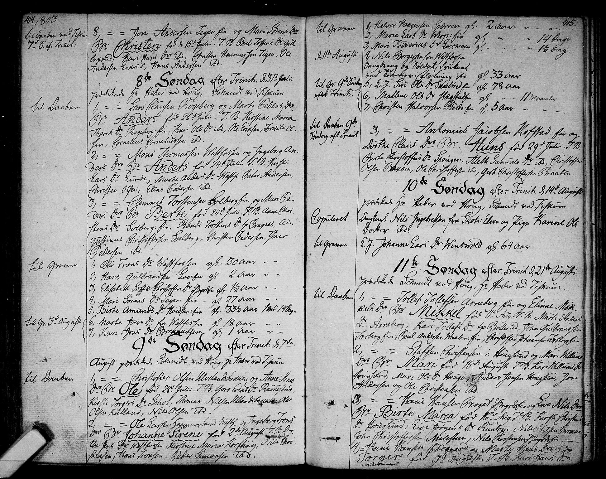 Eiker kirkebøker, AV/SAKO-A-4/F/Fa/L0009: Parish register (official) no. I 9, 1789-1806, p. 414-415