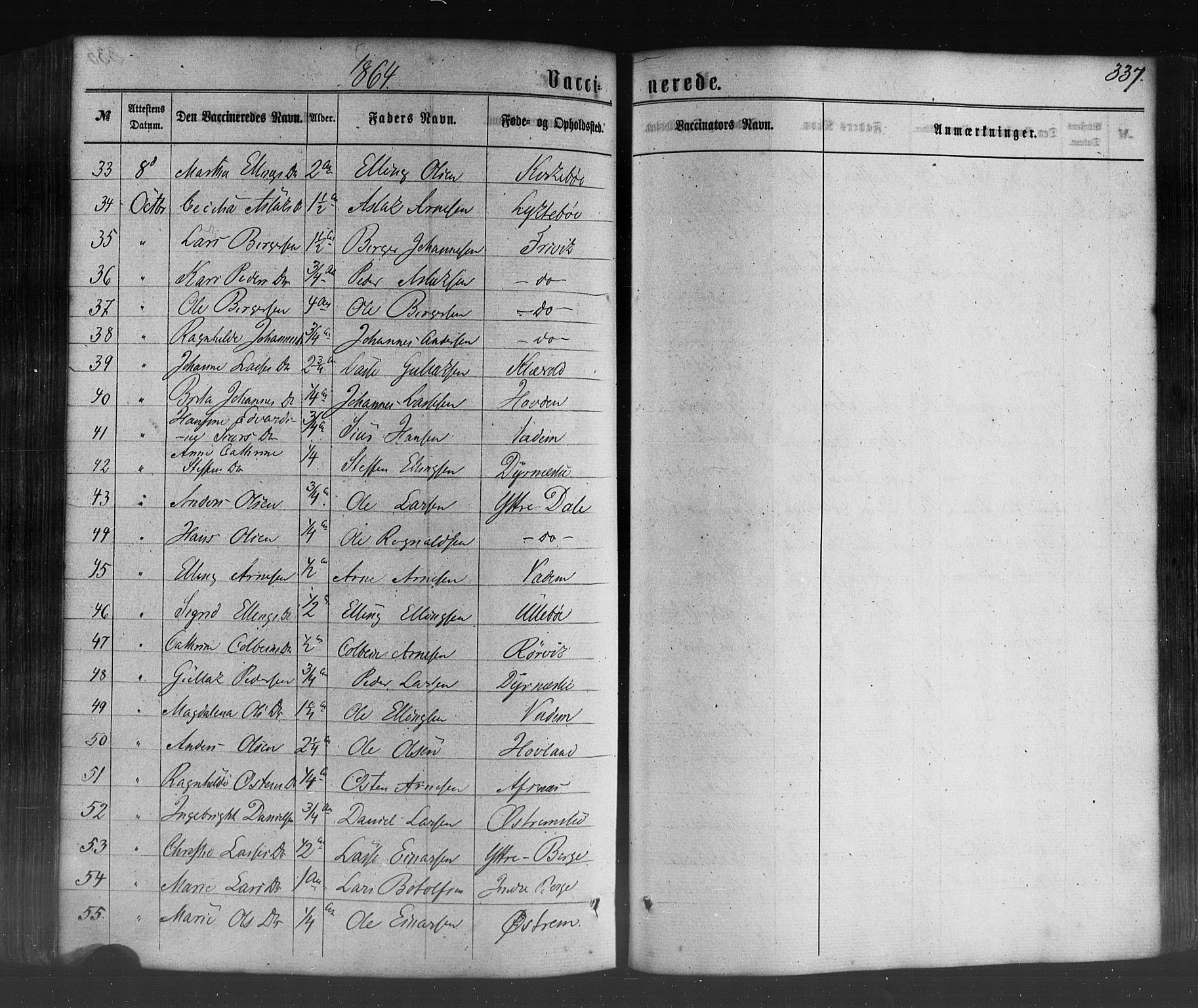 Lavik sokneprestembete, AV/SAB-A-80901: Parish register (official) no. A 4, 1864-1881, p. 337