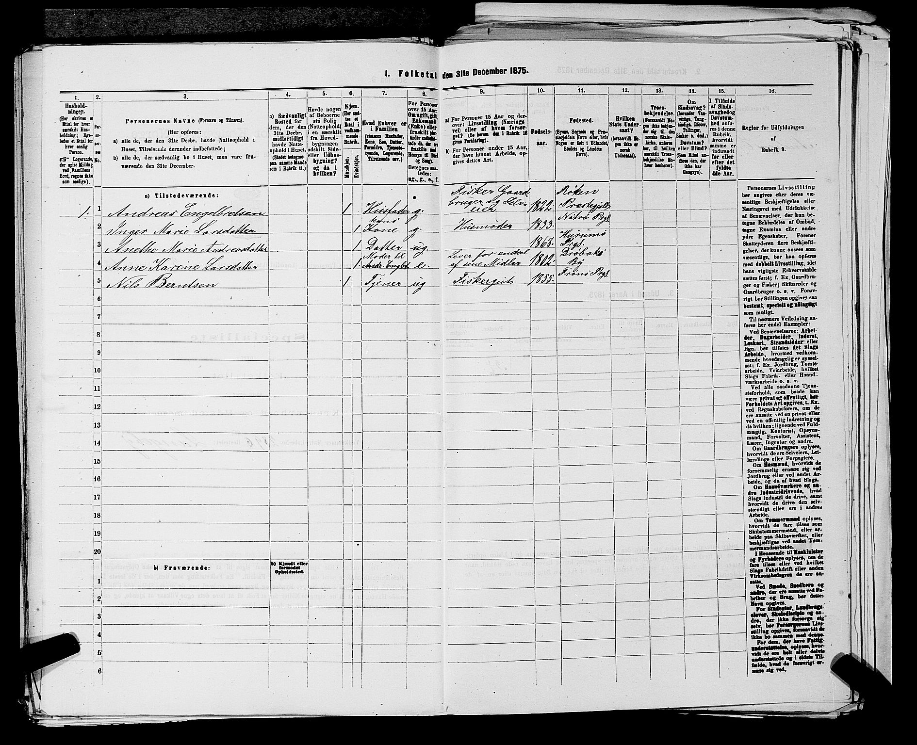 SAKO, 1875 census for 0724L Sandeherred/Sandeherred, 1875, p. 821