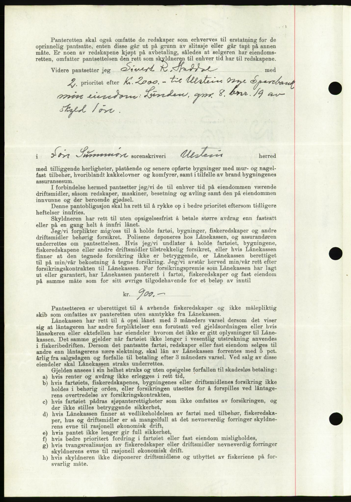 Søre Sunnmøre sorenskriveri, AV/SAT-A-4122/1/2/2C/L0064: Mortgage book no. 58, 1937-1938, Diary no: : 1344/1937