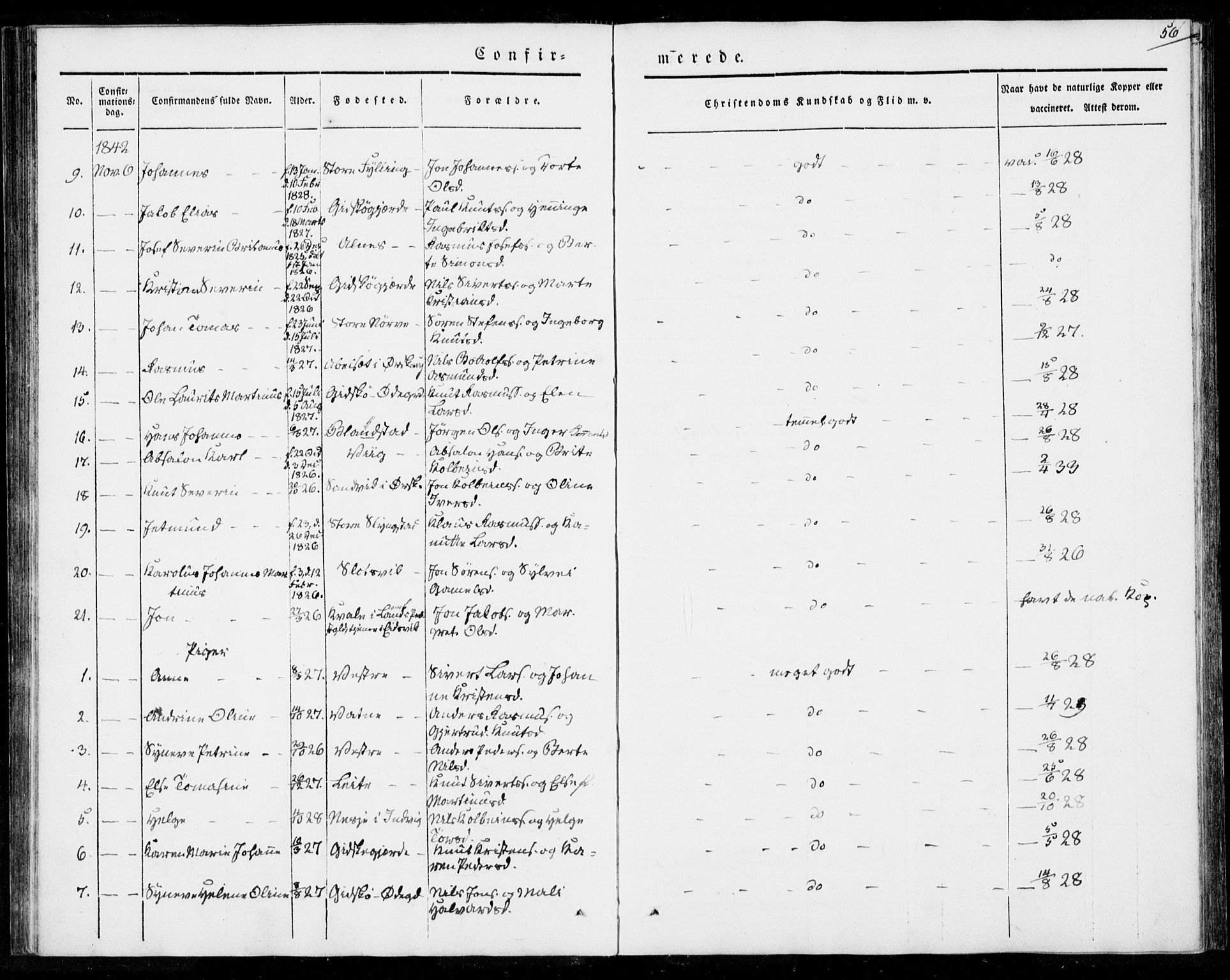 Ministerialprotokoller, klokkerbøker og fødselsregistre - Møre og Romsdal, AV/SAT-A-1454/524/L0352: Parish register (official) no. 524A04, 1838-1847, p. 56