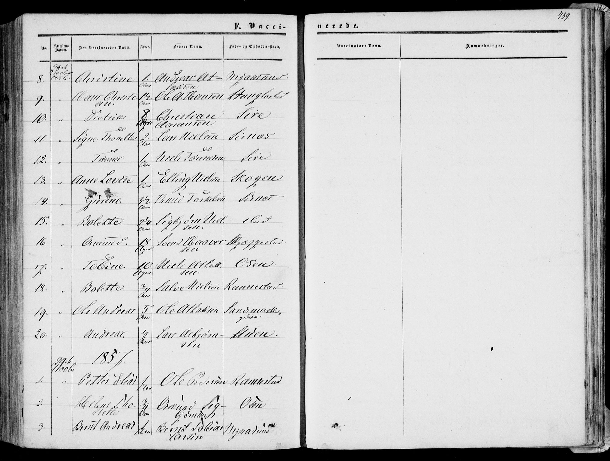 Bakke sokneprestkontor, SAK/1111-0002/F/Fa/Faa/L0006: Parish register (official) no. A 6, 1855-1877, p. 459