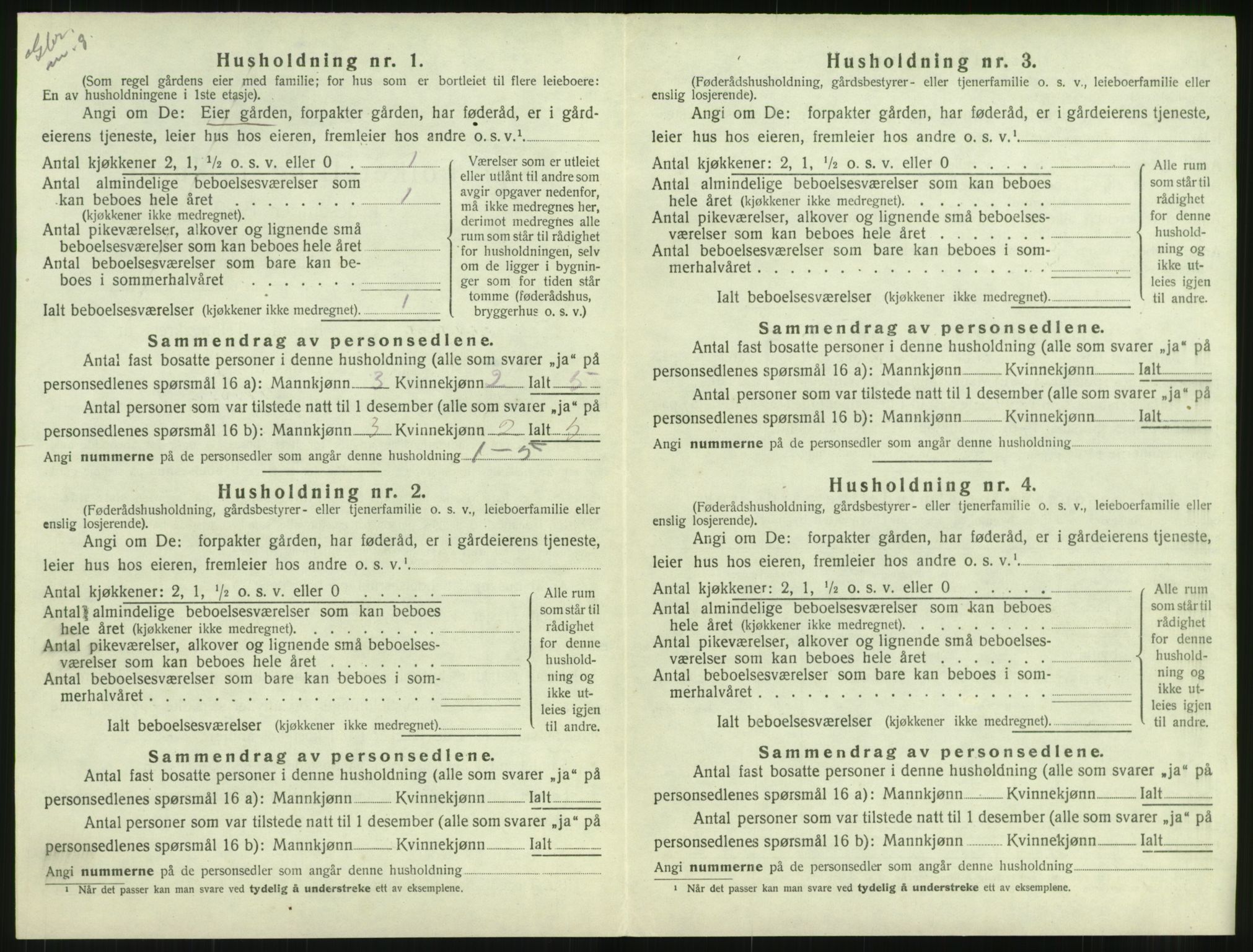 SAT, 1920 census for Hustad, 1920, p. 304