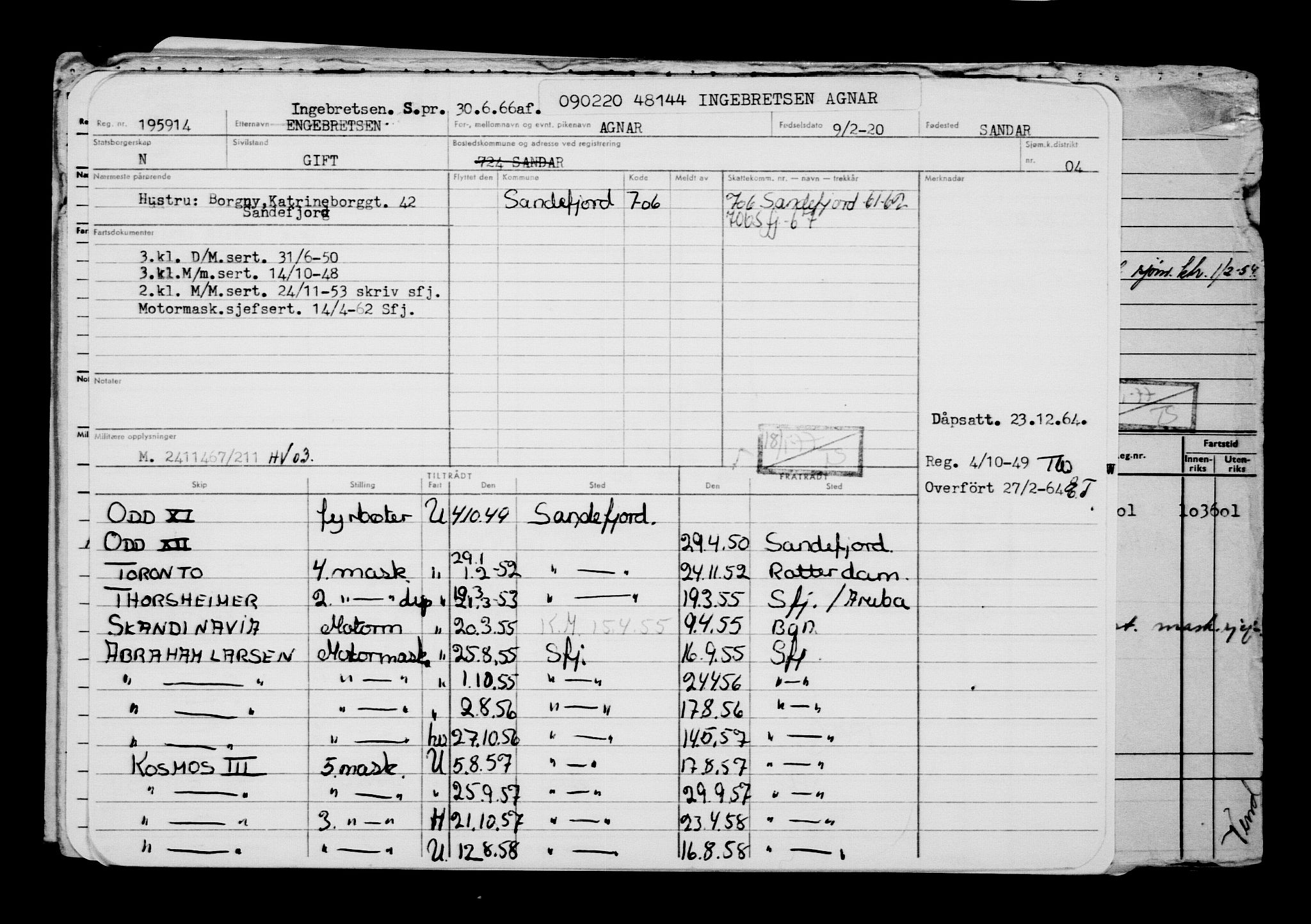 Direktoratet for sjømenn, AV/RA-S-3545/G/Gb/L0177: Hovedkort, 1920, p. 93