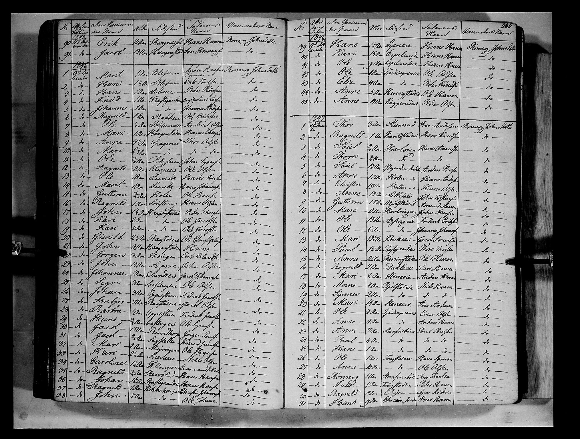 Vågå prestekontor, SAH/PREST-076/H/Ha/Haa/L0005: Parish register (official) no. 5 /1, 1842-1856, p. 265