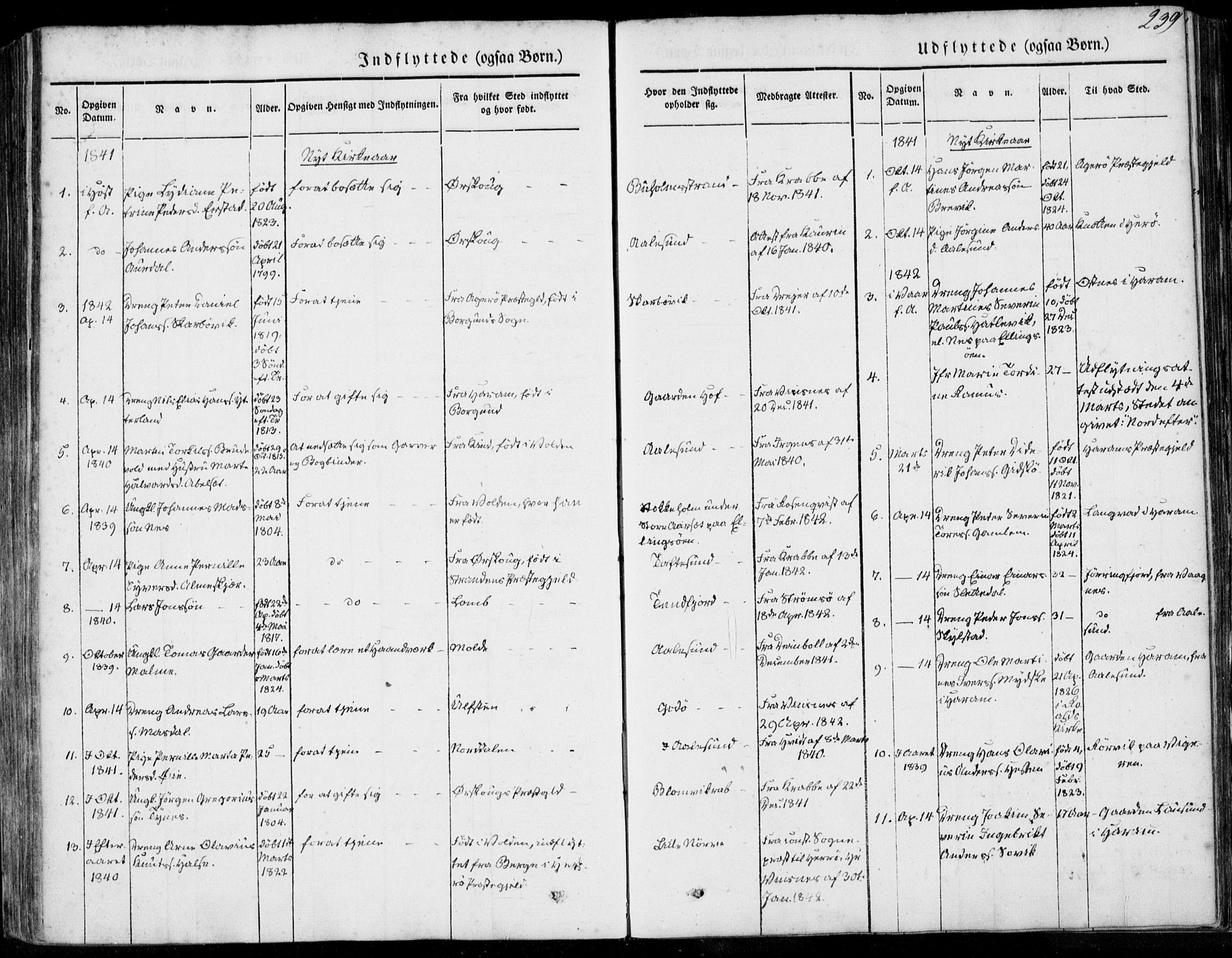 Ministerialprotokoller, klokkerbøker og fødselsregistre - Møre og Romsdal, SAT/A-1454/528/L0396: Parish register (official) no. 528A07, 1839-1847, p. 239