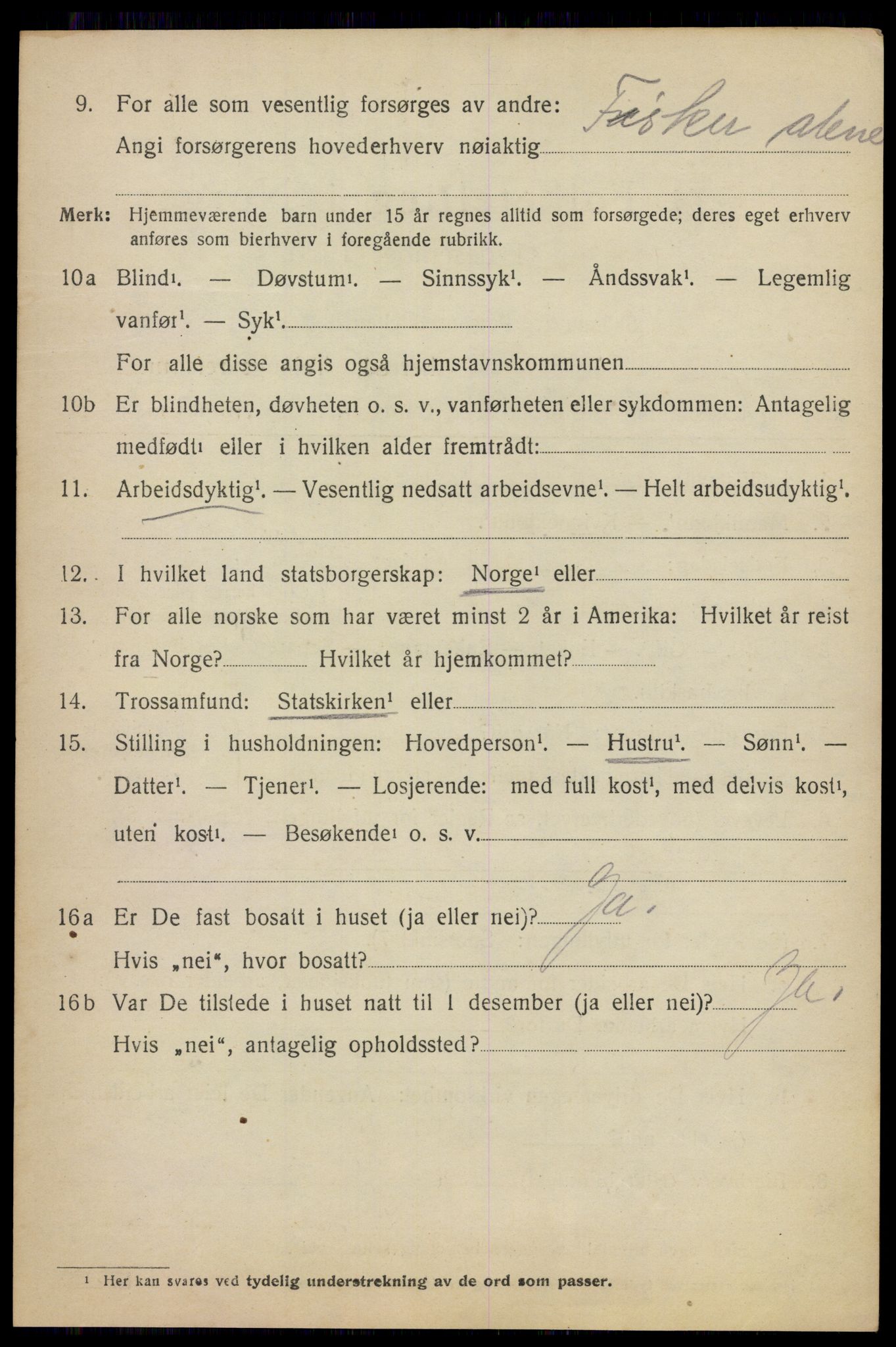 SAO, 1920 census for Asker, 1920, p. 9851