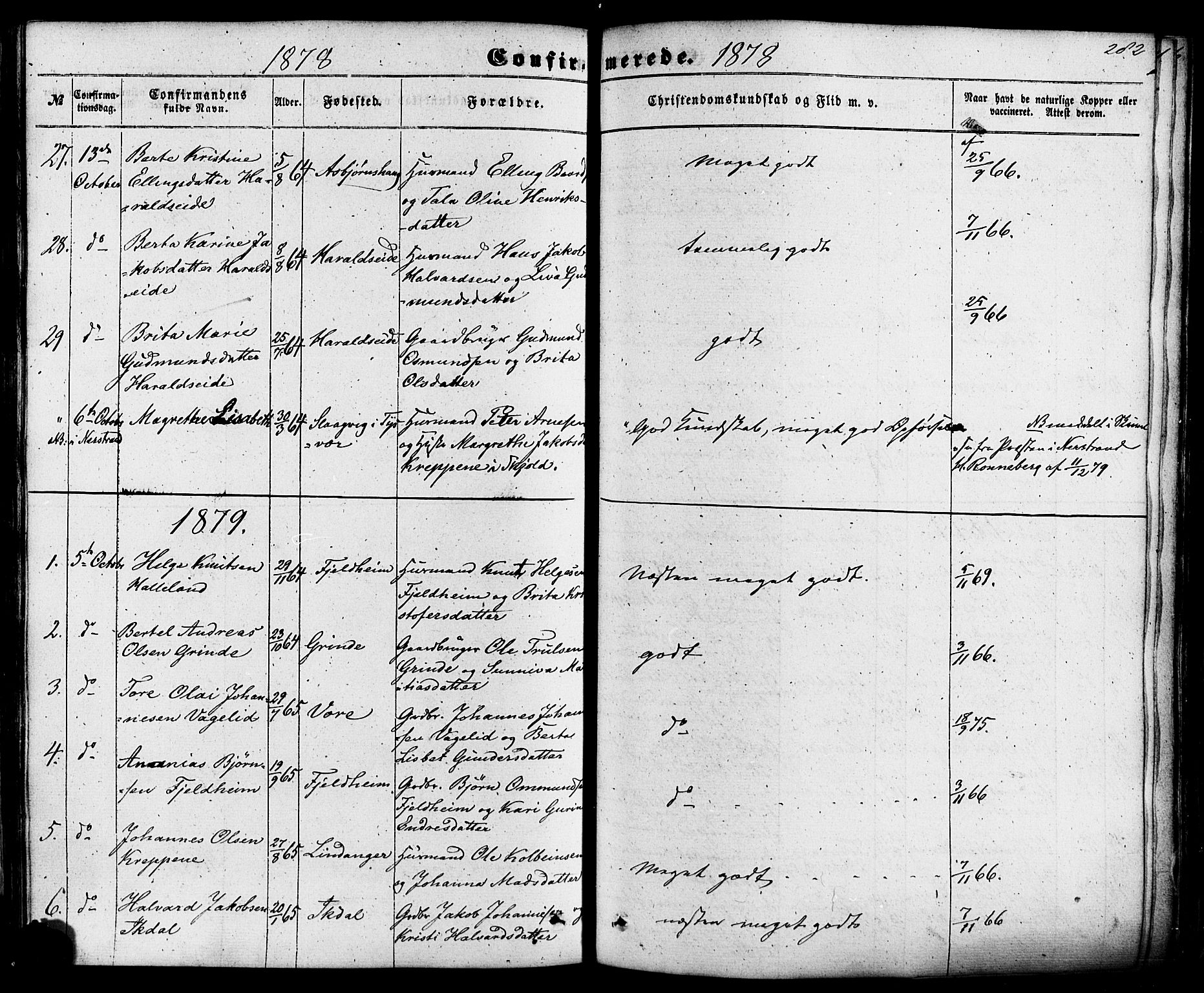 Skjold sokneprestkontor, AV/SAST-A-101847/H/Ha/Haa/L0008: Parish register (official) no. A 8, 1856-1882, p. 282