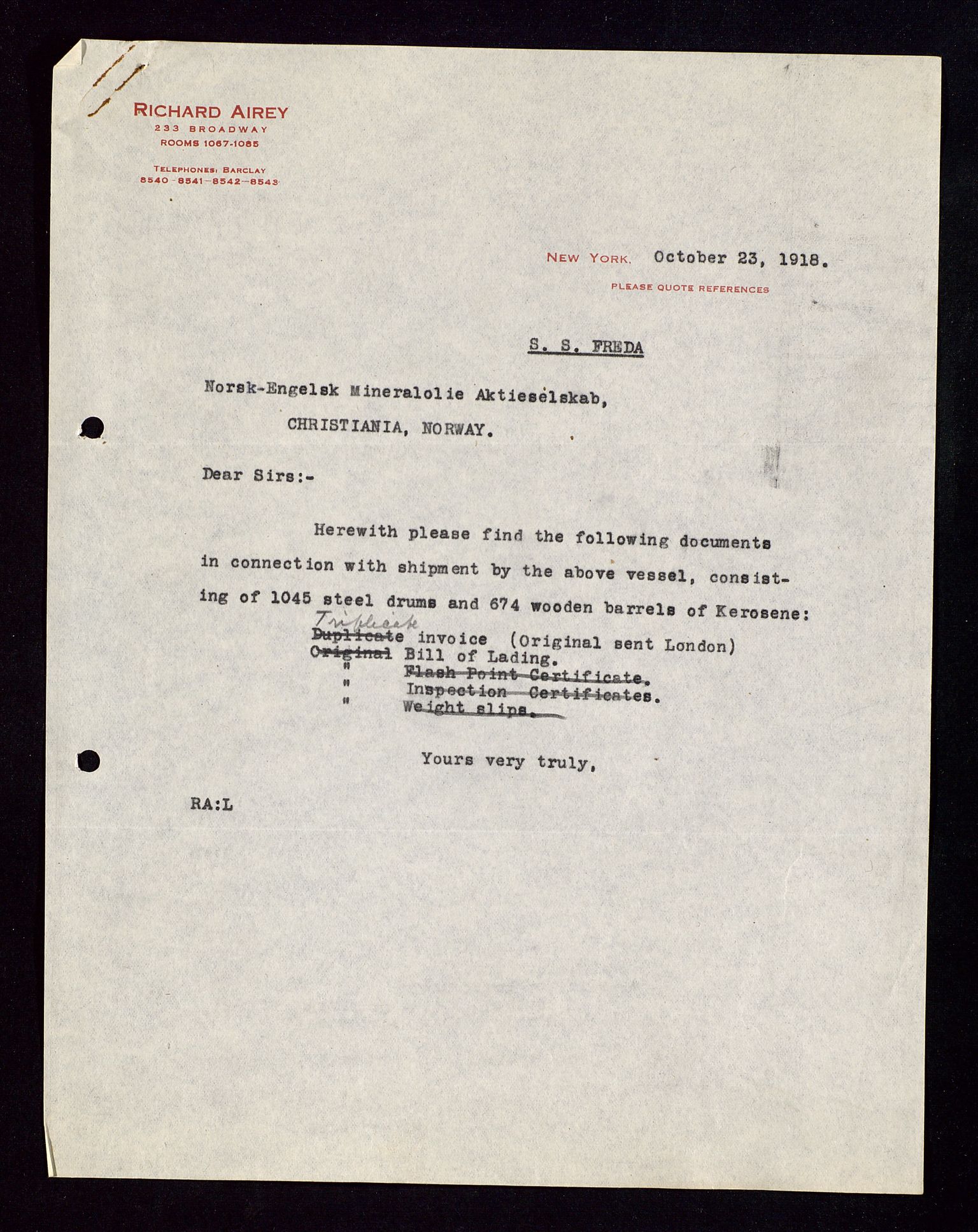 Pa 1521 - A/S Norske Shell, AV/SAST-A-101915/E/Ea/Eaa/L0002: Sjefskorrespondanse, 1917-1918, p. 440