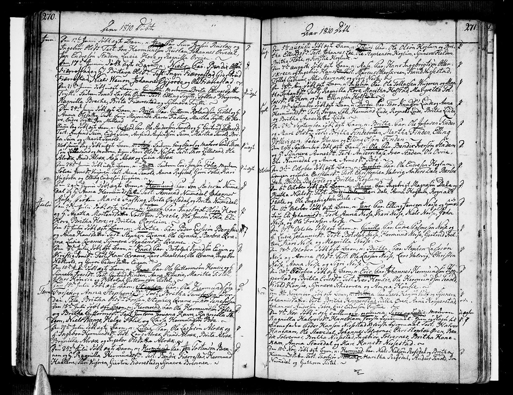 Vik sokneprestembete, SAB/A-81501: Parish register (official) no. A 5, 1787-1820, p. 270-271