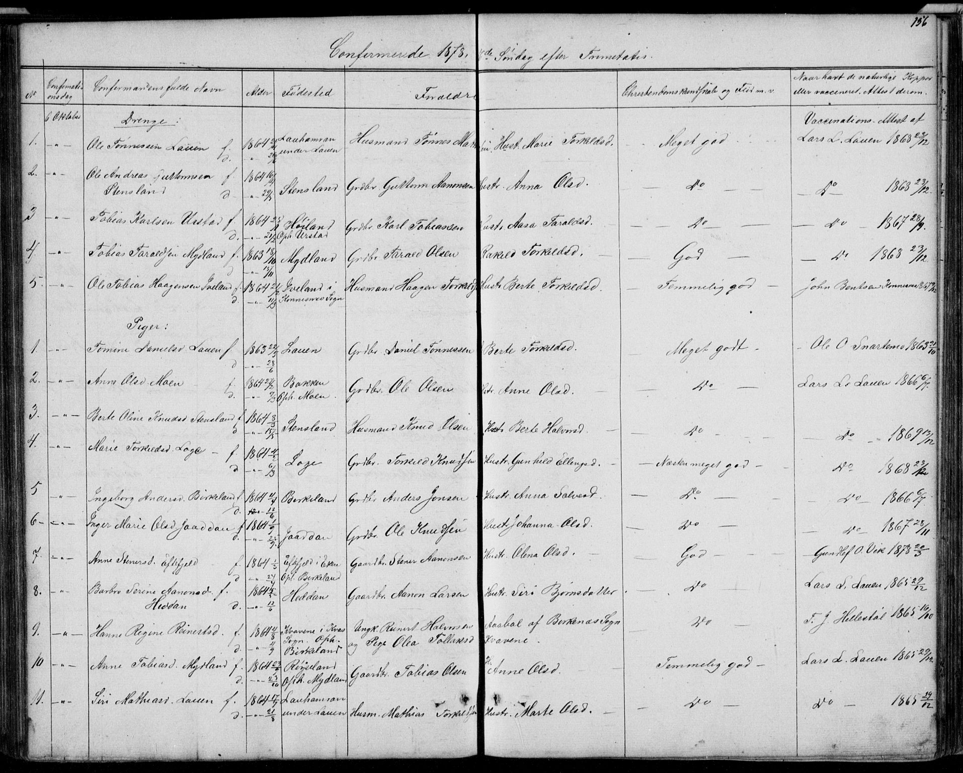 Hægebostad sokneprestkontor, SAK/1111-0024/F/Fb/Fba/L0002: Parish register (copy) no. B 2, 1851-1882, p. 156