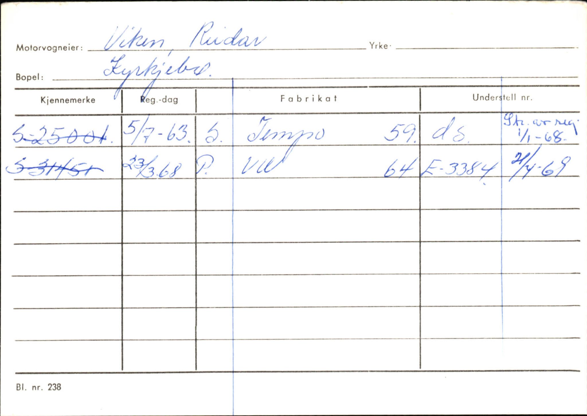 Statens vegvesen, Sogn og Fjordane vegkontor, AV/SAB-A-5301/4/F/L0131: Eigarregister Høyanger P-Å. Stryn S-Å, 1945-1975, p. 835