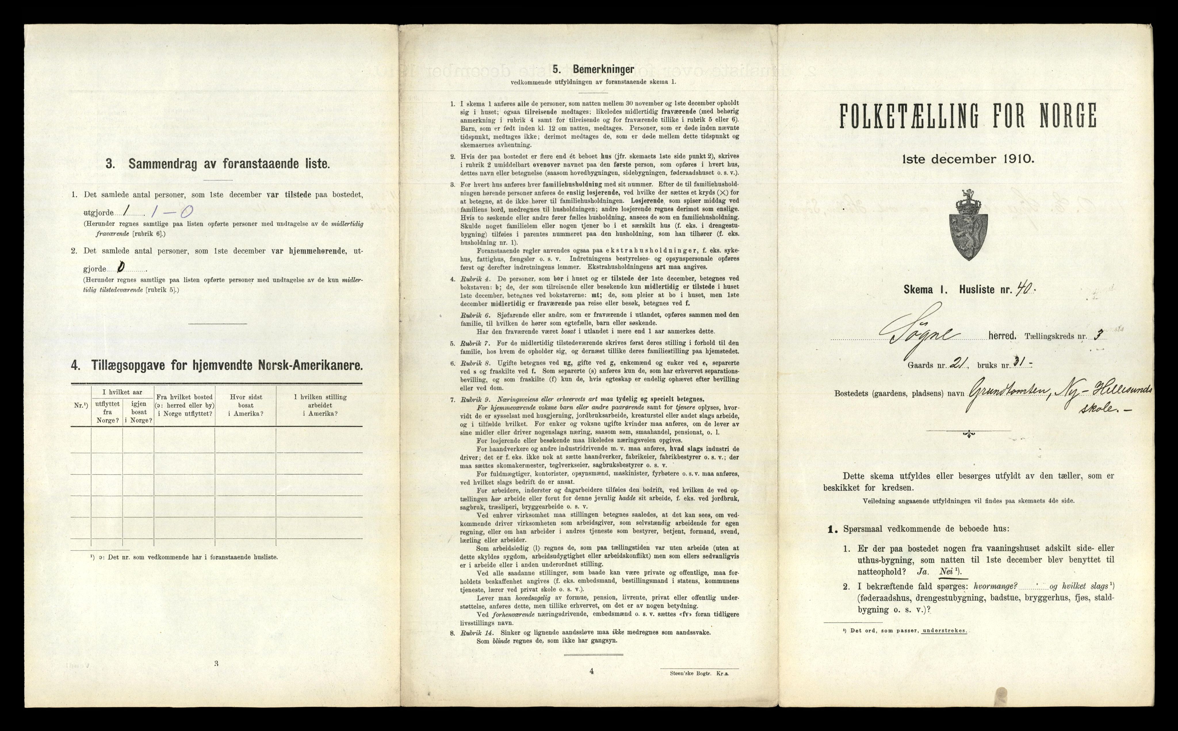 RA, 1910 census for Søgne, 1910, p. 208