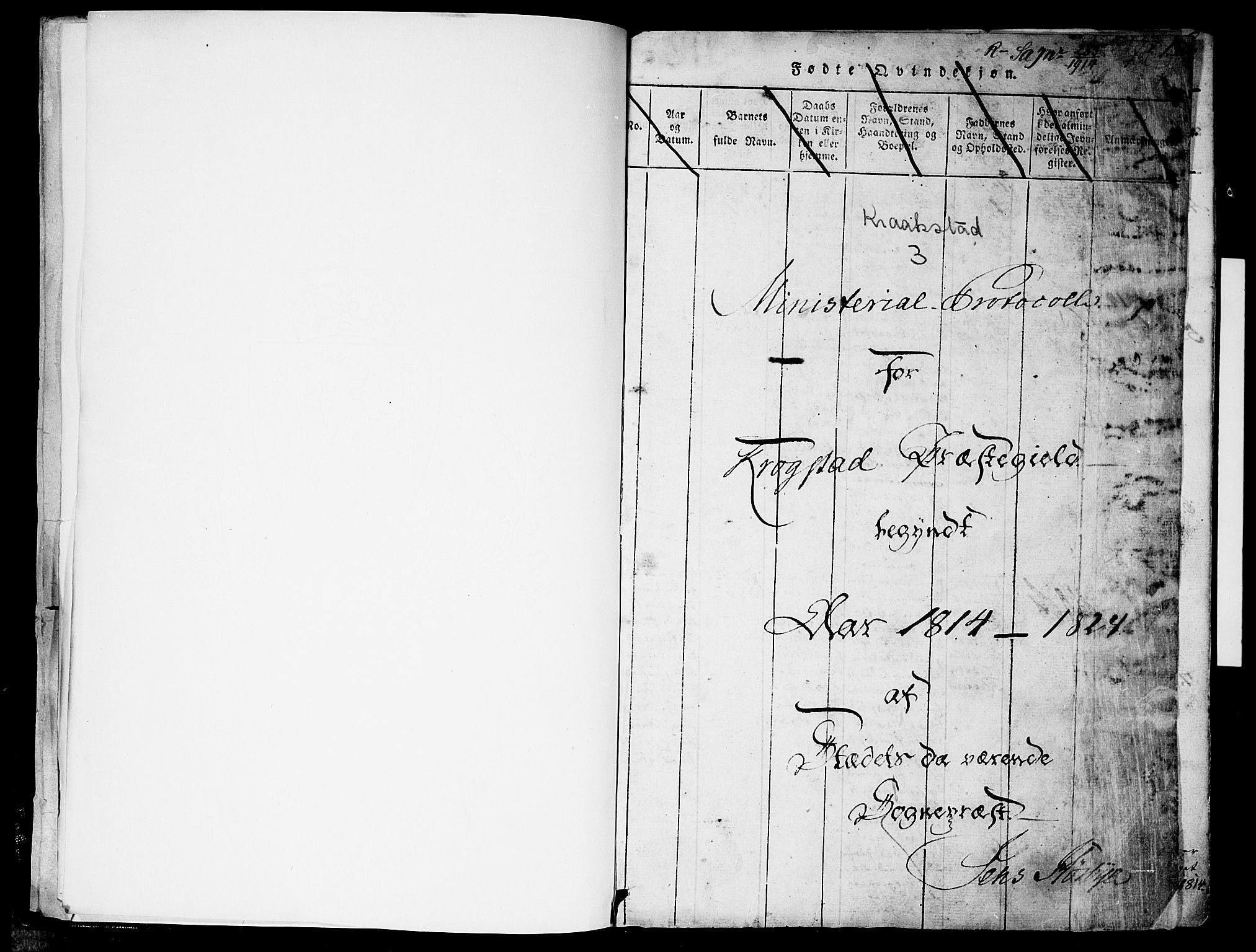 Kråkstad prestekontor Kirkebøker, SAO/A-10125a/F/Fa/L0003: Parish register (official) no. I 3, 1813-1824