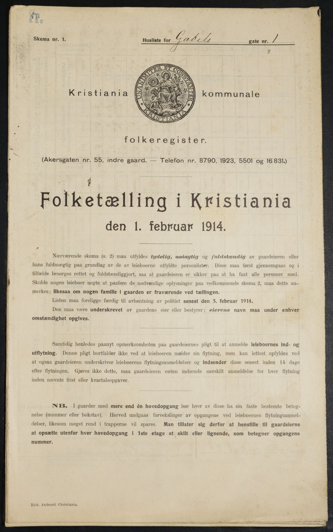 OBA, Municipal Census 1914 for Kristiania, 1914, p. 28665