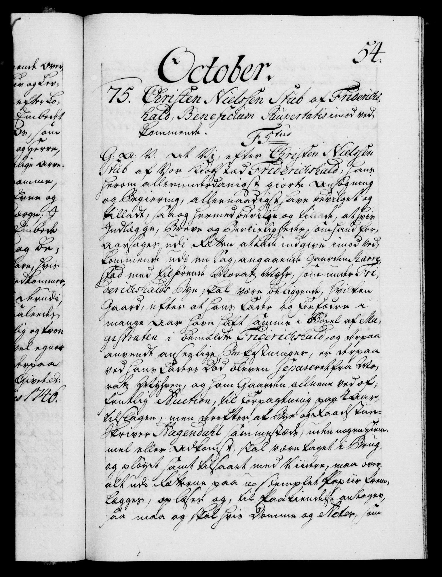 Danske Kanselli 1572-1799, RA/EA-3023/F/Fc/Fca/Fcaa/L0035: Norske registre, 1746-1748, p. 54a