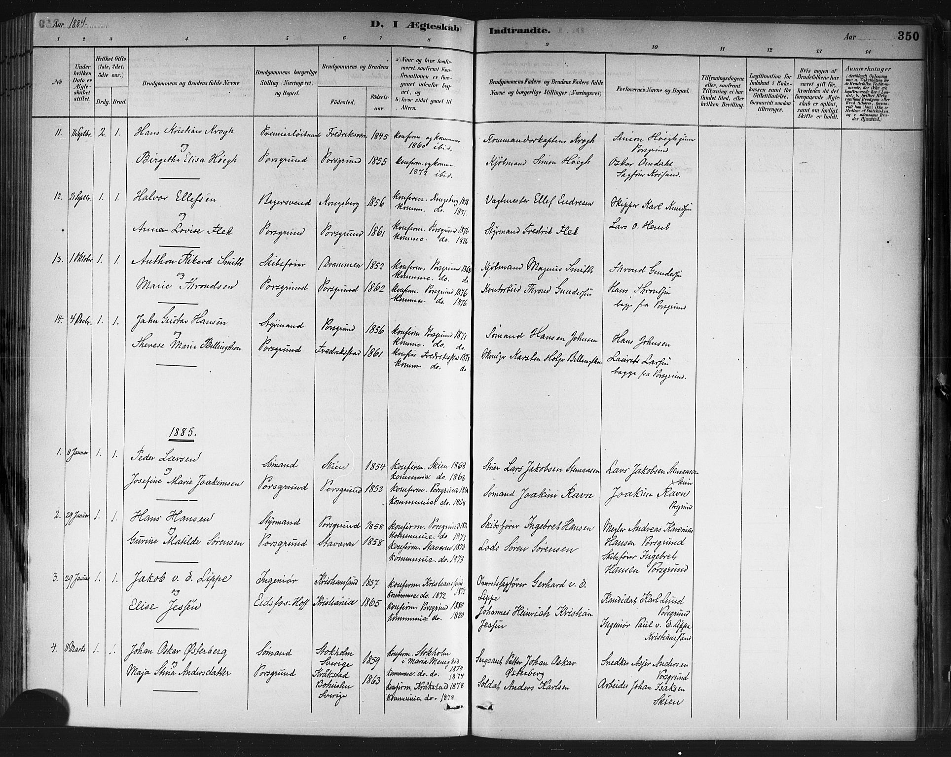 Porsgrunn kirkebøker , SAKO/A-104/G/Gb/L0005: Parish register (copy) no. II 5, 1883-1915, p. 350