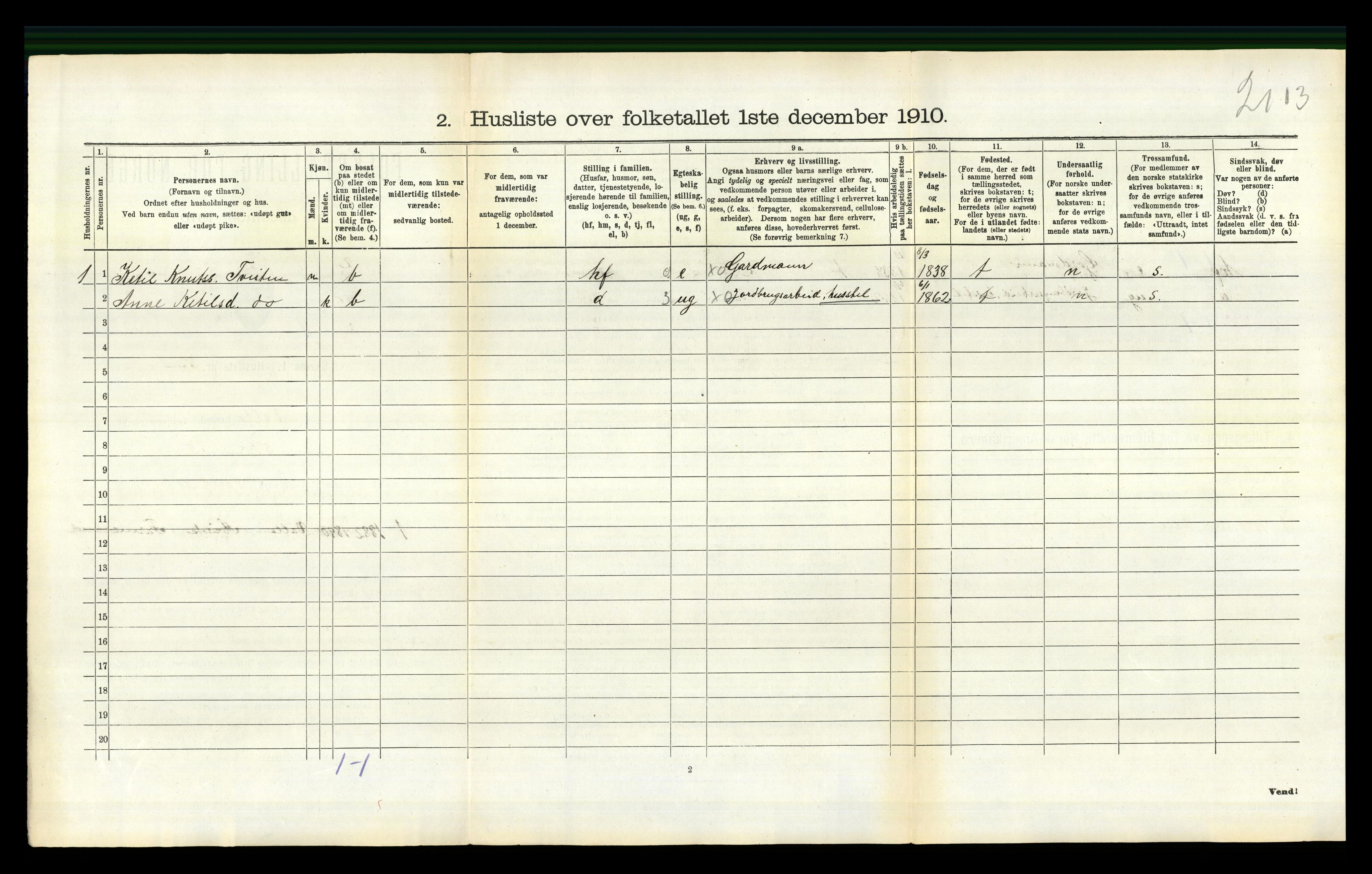 RA, 1910 census for Valle, 1910, p. 384