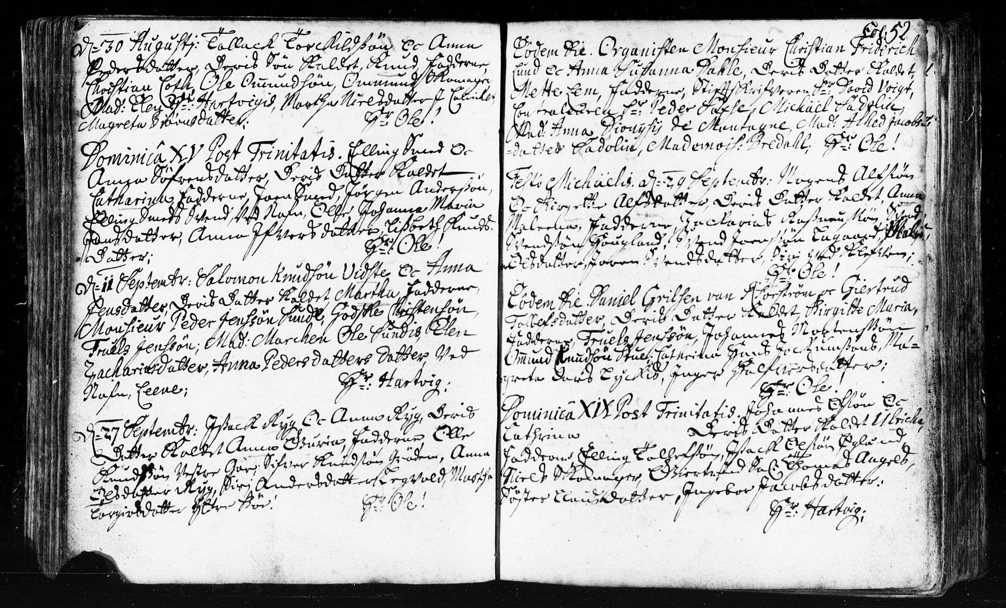 Domkirken sokneprestkontor, SAST/A-101812/001/30/30BB/L0002: Parish register (copy) no. B 2, 1714-1733, p. 52