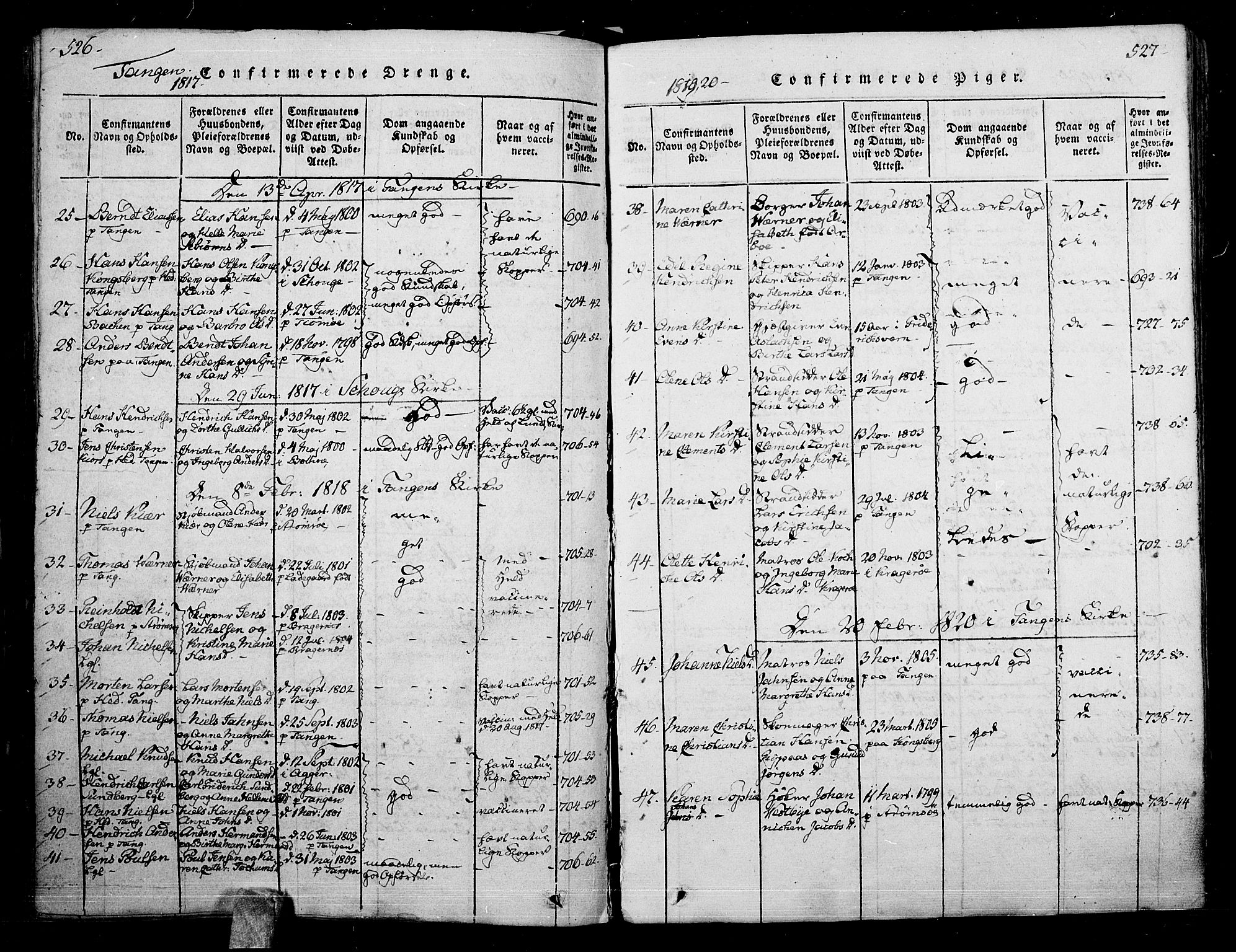 Skoger kirkebøker, SAKO/A-59/F/Fa/L0002: Parish register (official) no. I 2 /2, 1814-1842, p. 526-527
