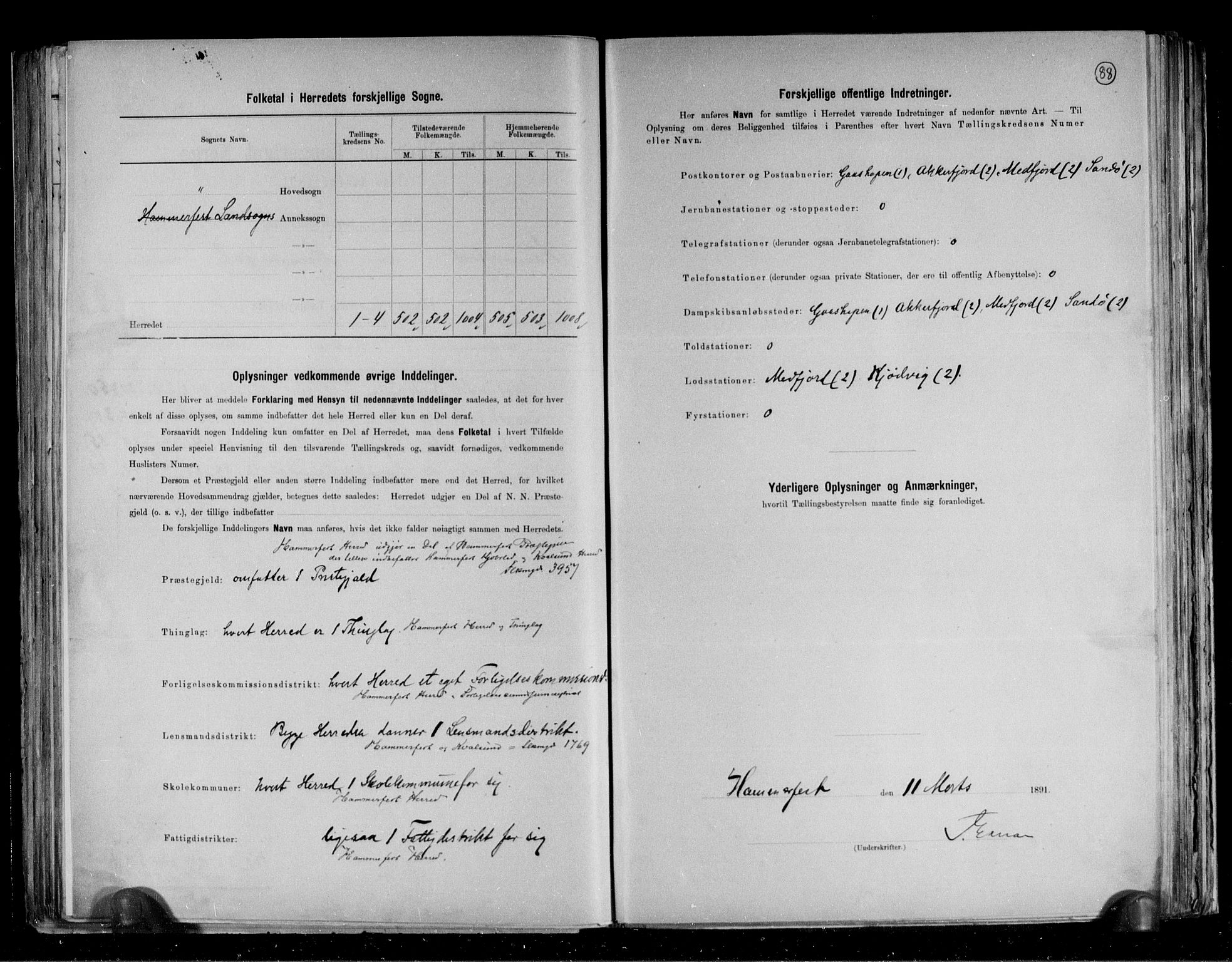 RA, 1891 census for 2016 Hammerfest, 1891, p. 3