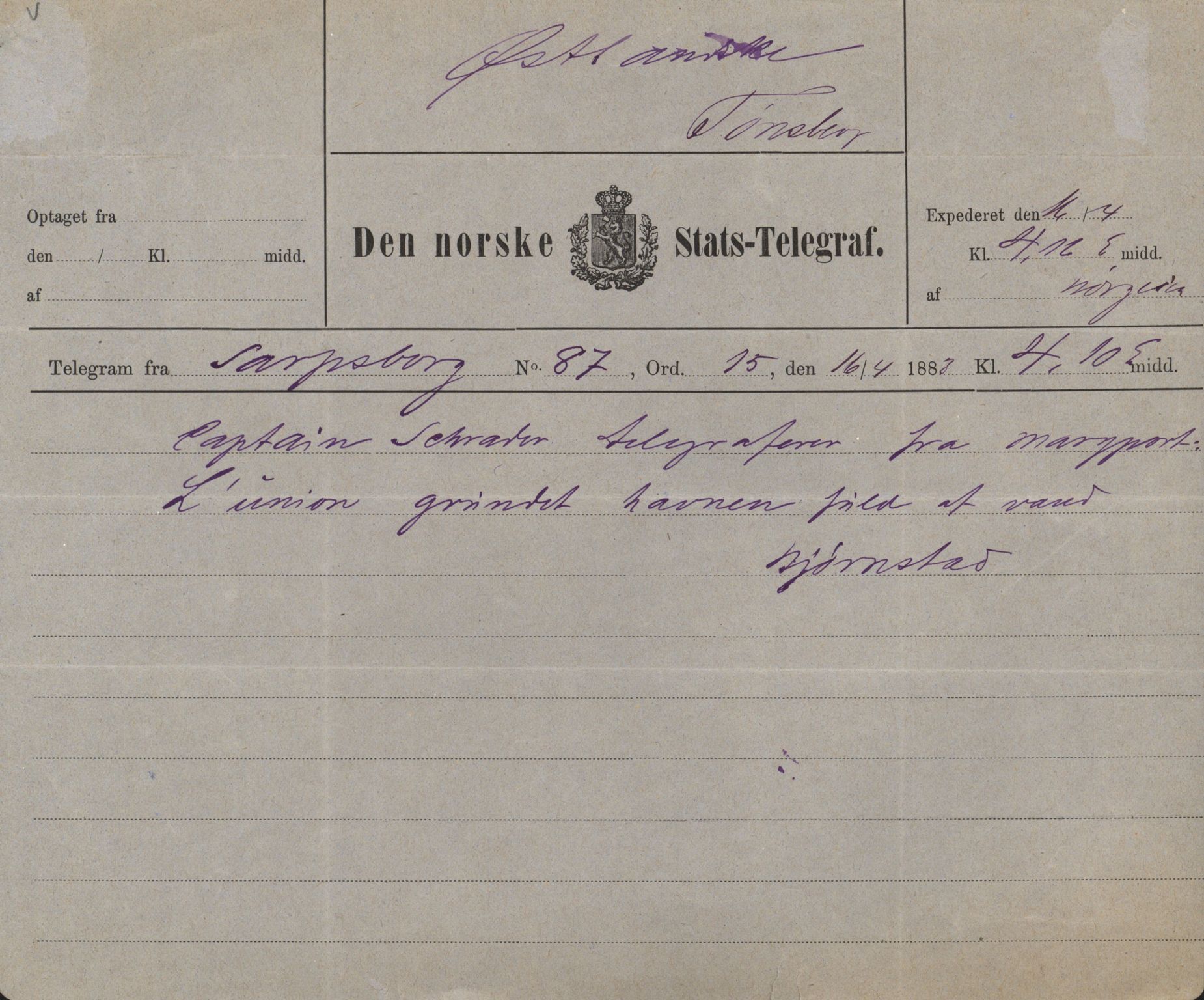 Pa 63 - Østlandske skibsassuranceforening, VEMU/A-1079/G/Ga/L0016/0007: Havaridokumenter / Mariane, Lækna, Luna, L'Union, 1883, p. 76