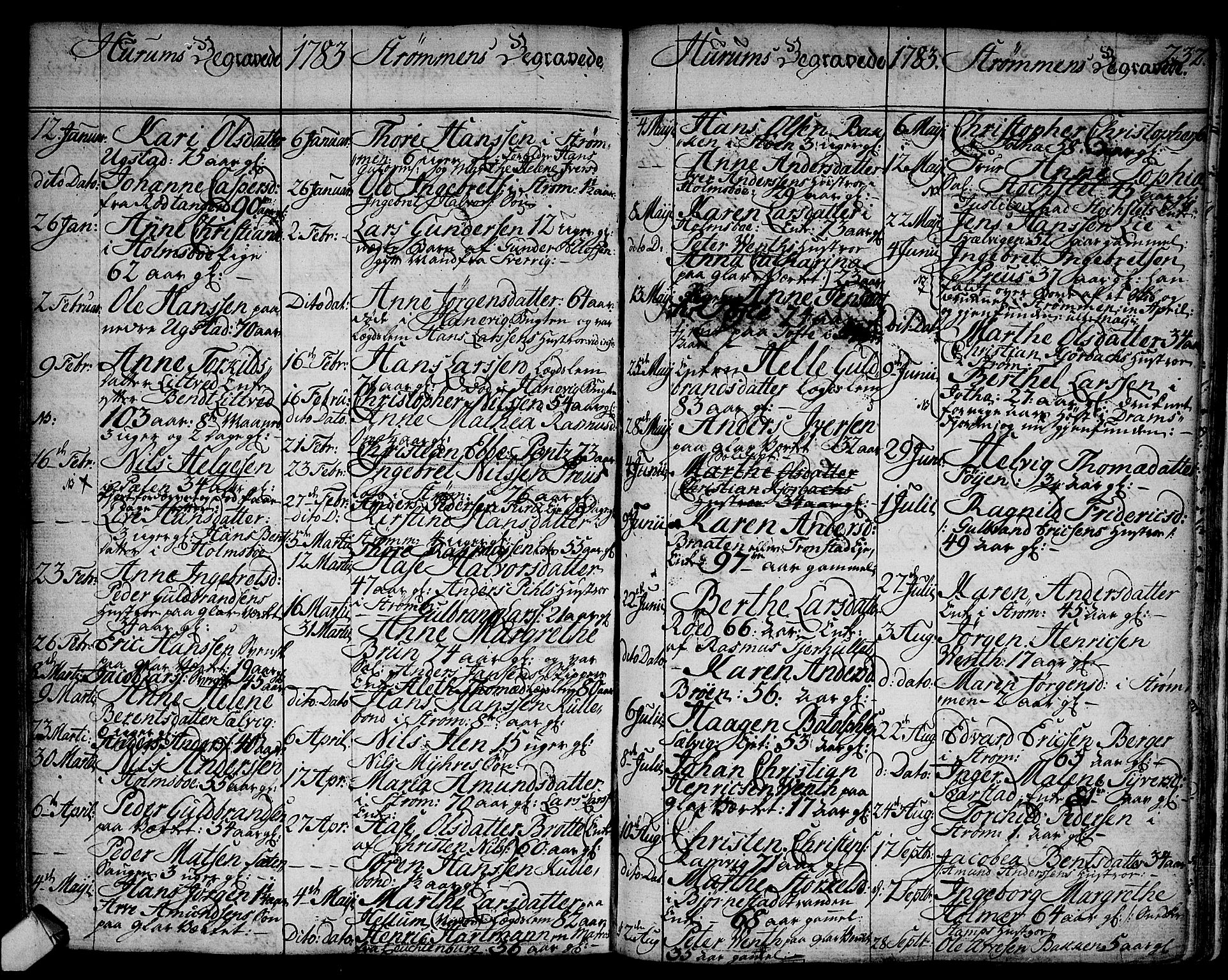 Hurum kirkebøker, SAKO/A-229/F/Fa/L0007: Parish register (official) no. 7, 1771-1810, p. 232
