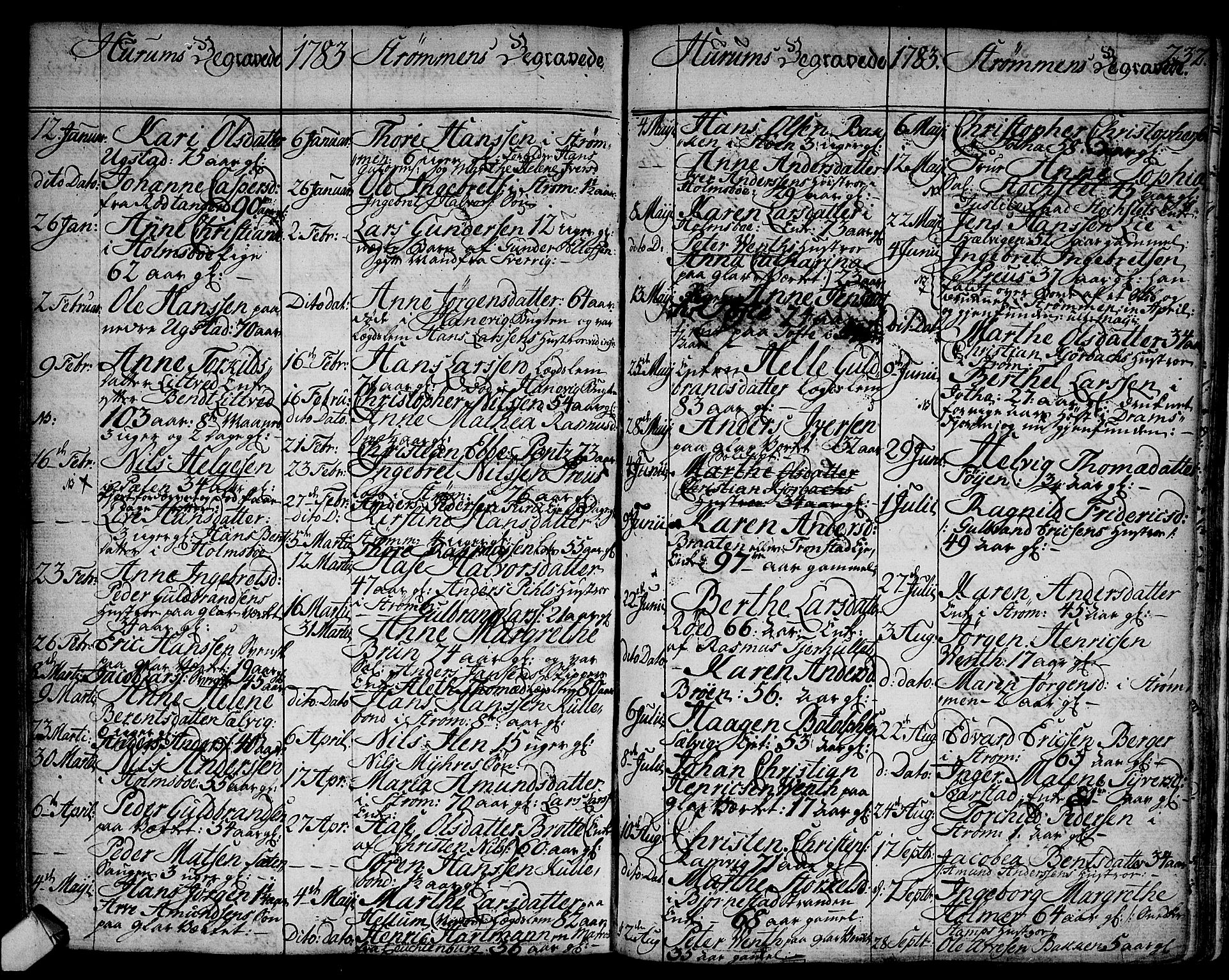 Hurum kirkebøker, AV/SAKO-A-229/F/Fa/L0007: Parish register (official) no. 7, 1771-1810, p. 232