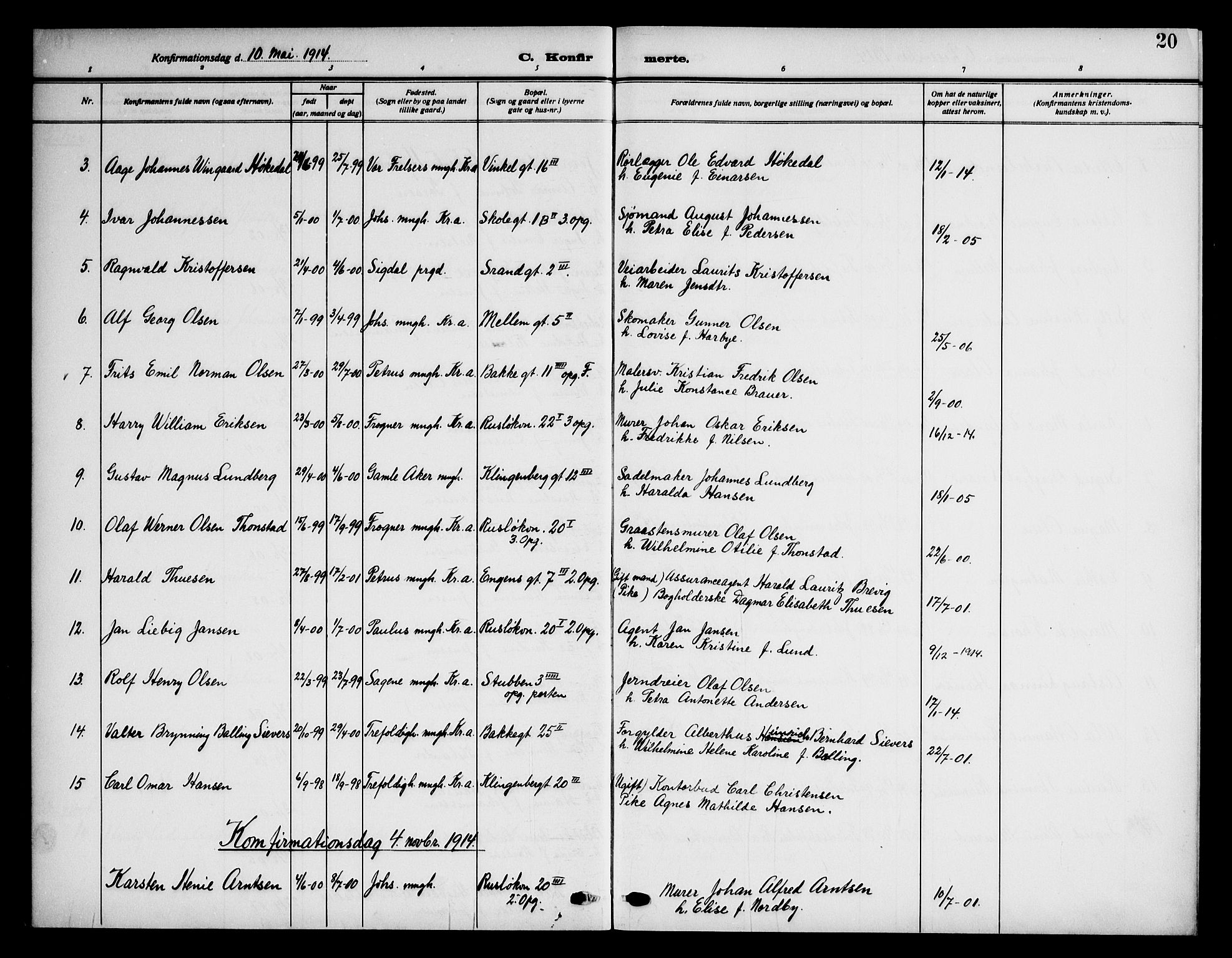 Piperviken prestekontor Kirkebøker, AV/SAO-A-10874/F/L0001: Parish register (official) no. 1, 1911-1958, p. 20