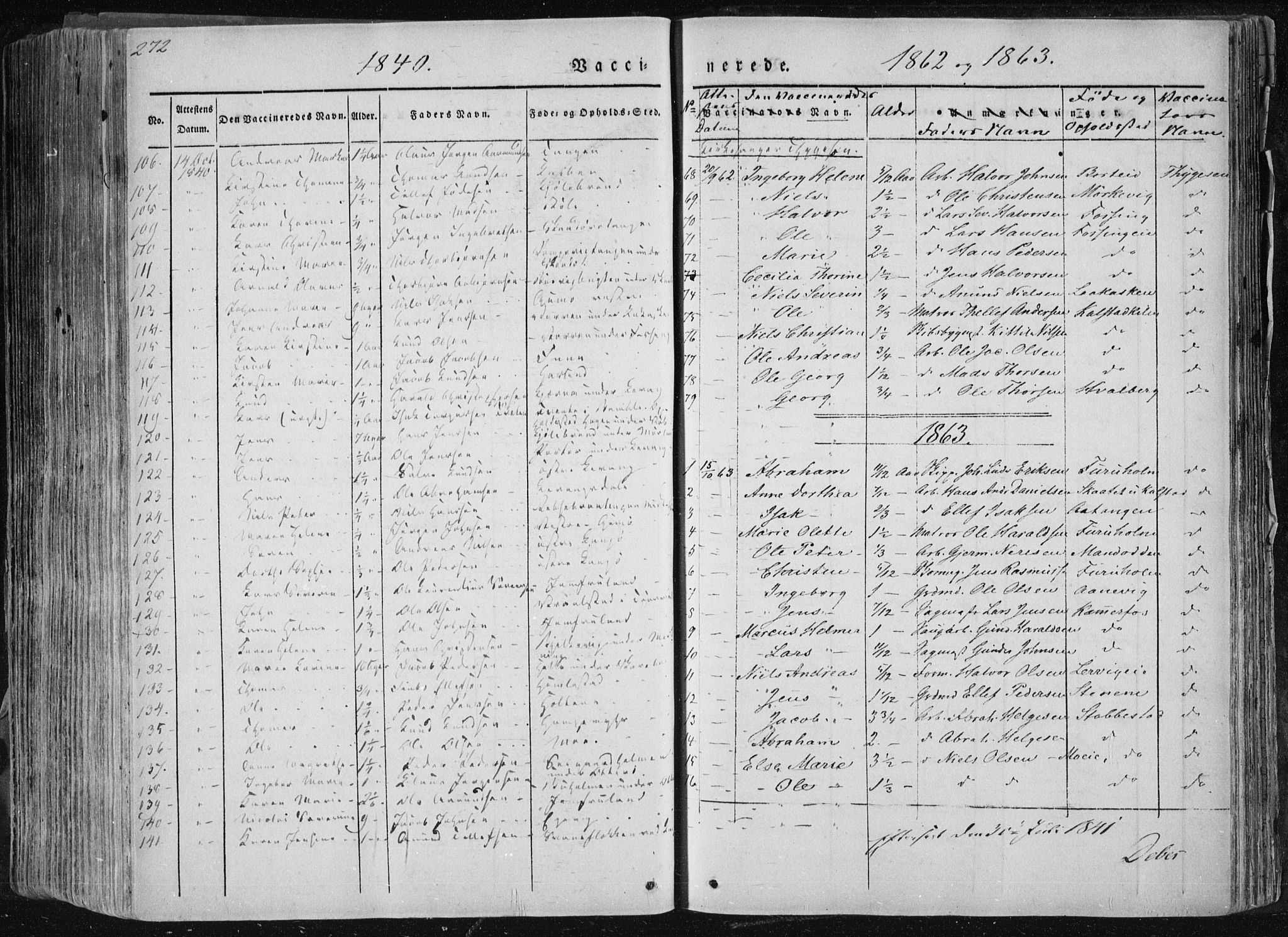 Sannidal kirkebøker, AV/SAKO-A-296/F/Fa/L0007: Parish register (official) no. 7, 1831-1854, p. 272