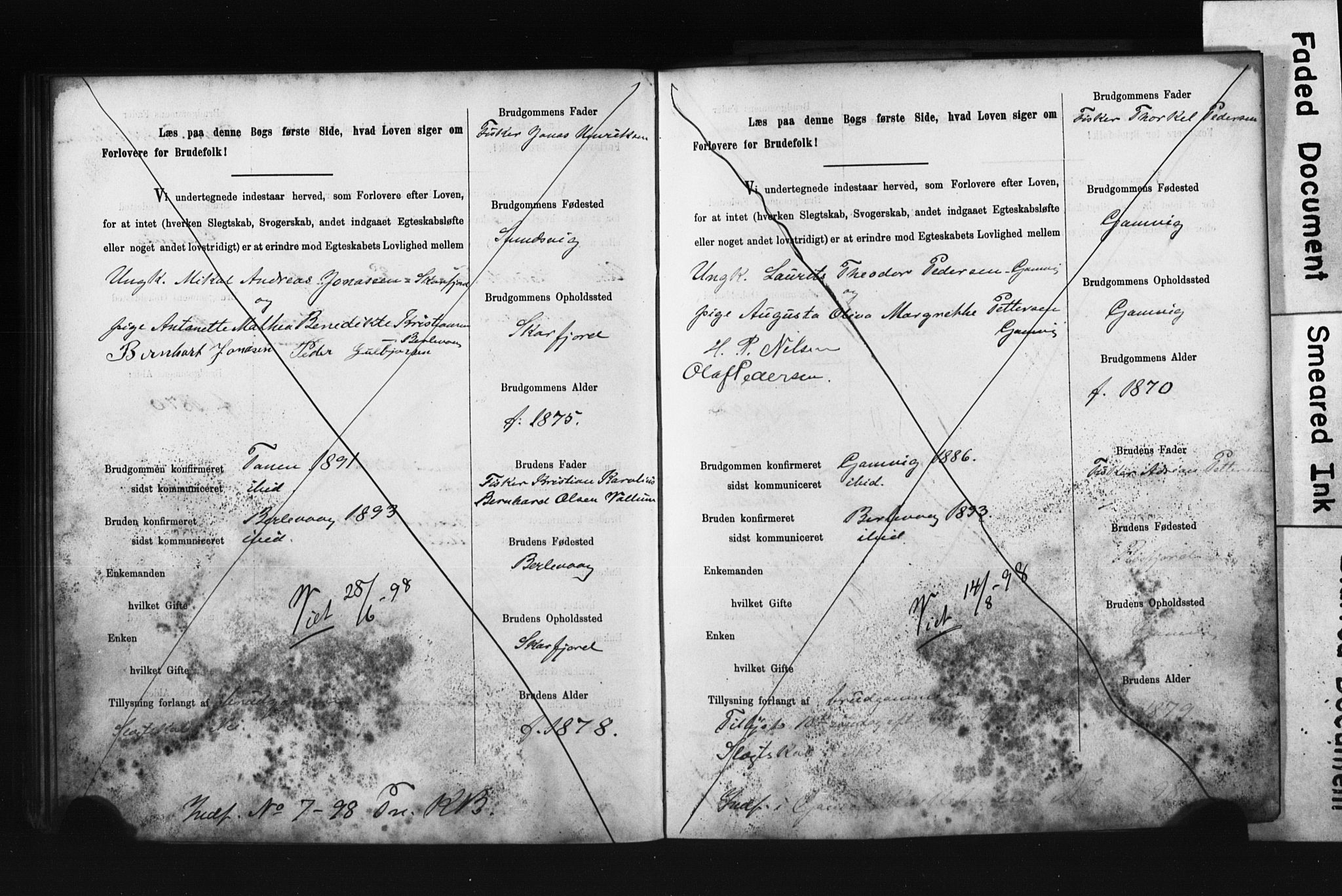 Tana sokneprestkontor, SATØ/S-1334/I/Ib/L0037/0002: Banns register no. 37.2, 1891-1903