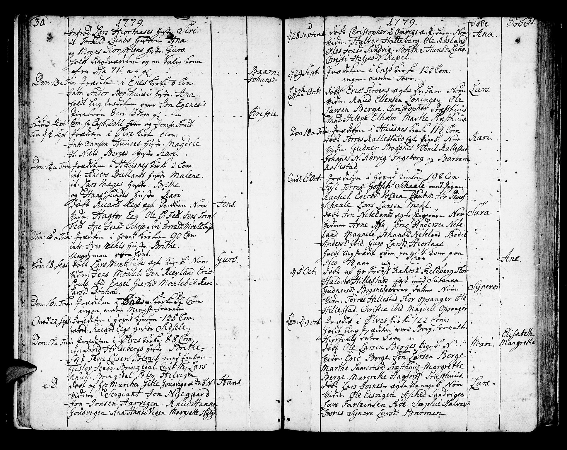 Kvinnherad sokneprestembete, AV/SAB-A-76401/H/Haa: Parish register (official) no. A 4, 1778-1811, p. 30-31