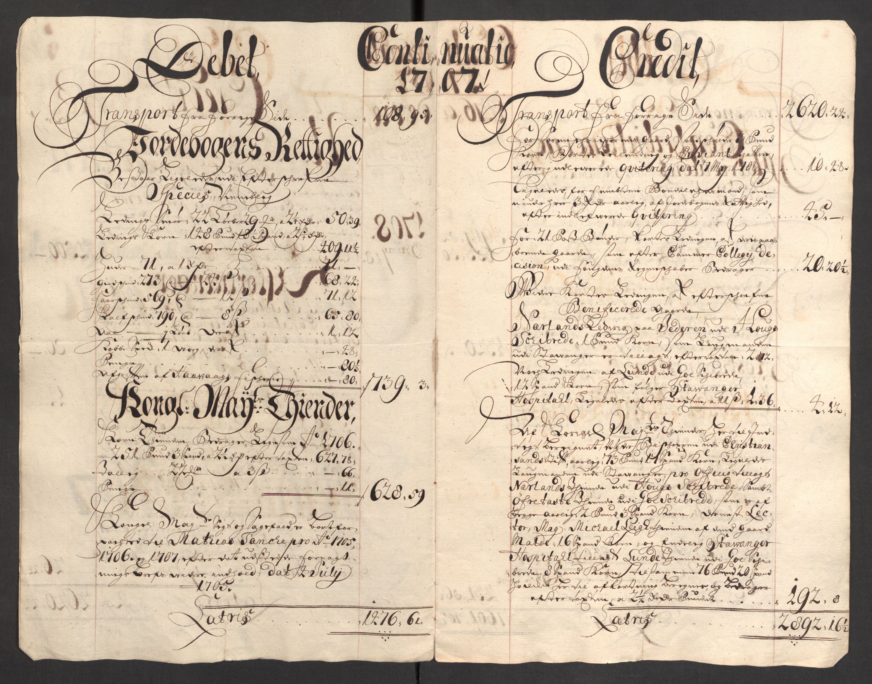 Rentekammeret inntil 1814, Reviderte regnskaper, Fogderegnskap, AV/RA-EA-4092/R46/L2733: Fogderegnskap Jæren og Dalane, 1705-1708, p. 270