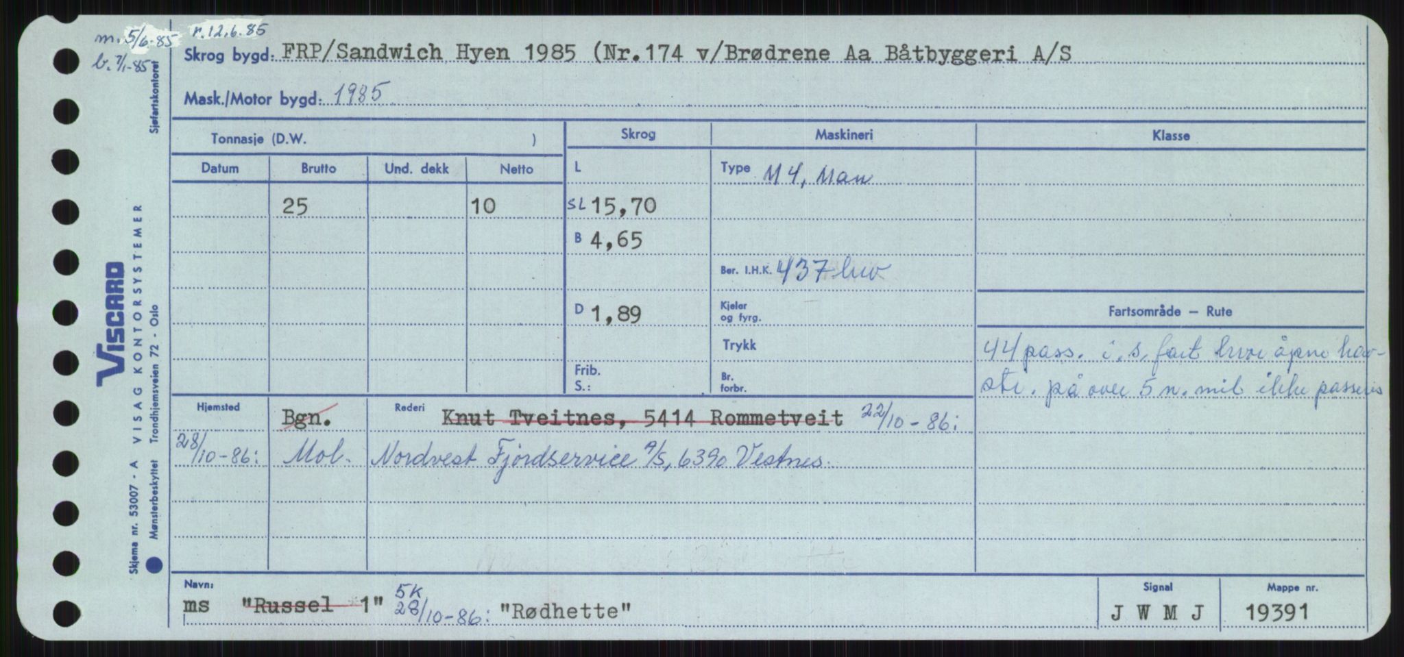 Sjøfartsdirektoratet med forløpere, Skipsmålingen, AV/RA-S-1627/H/Ha/L0004/0002: Fartøy, Mas-R / Fartøy, Odin-R, p. 959